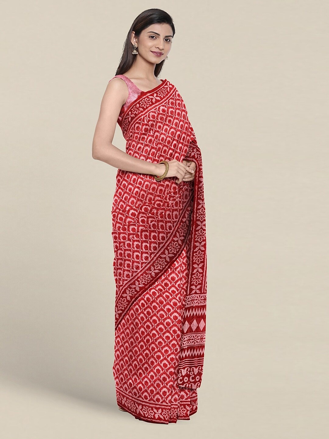 

Pothys Ethnic Motifs Printed Pure Cotton Saree, Pink