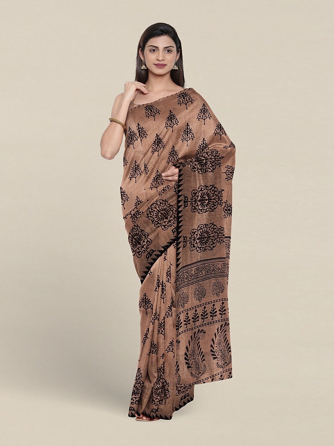 

Pothys Ethnic Motifs Printed Pure Cotton Saree, Mauve