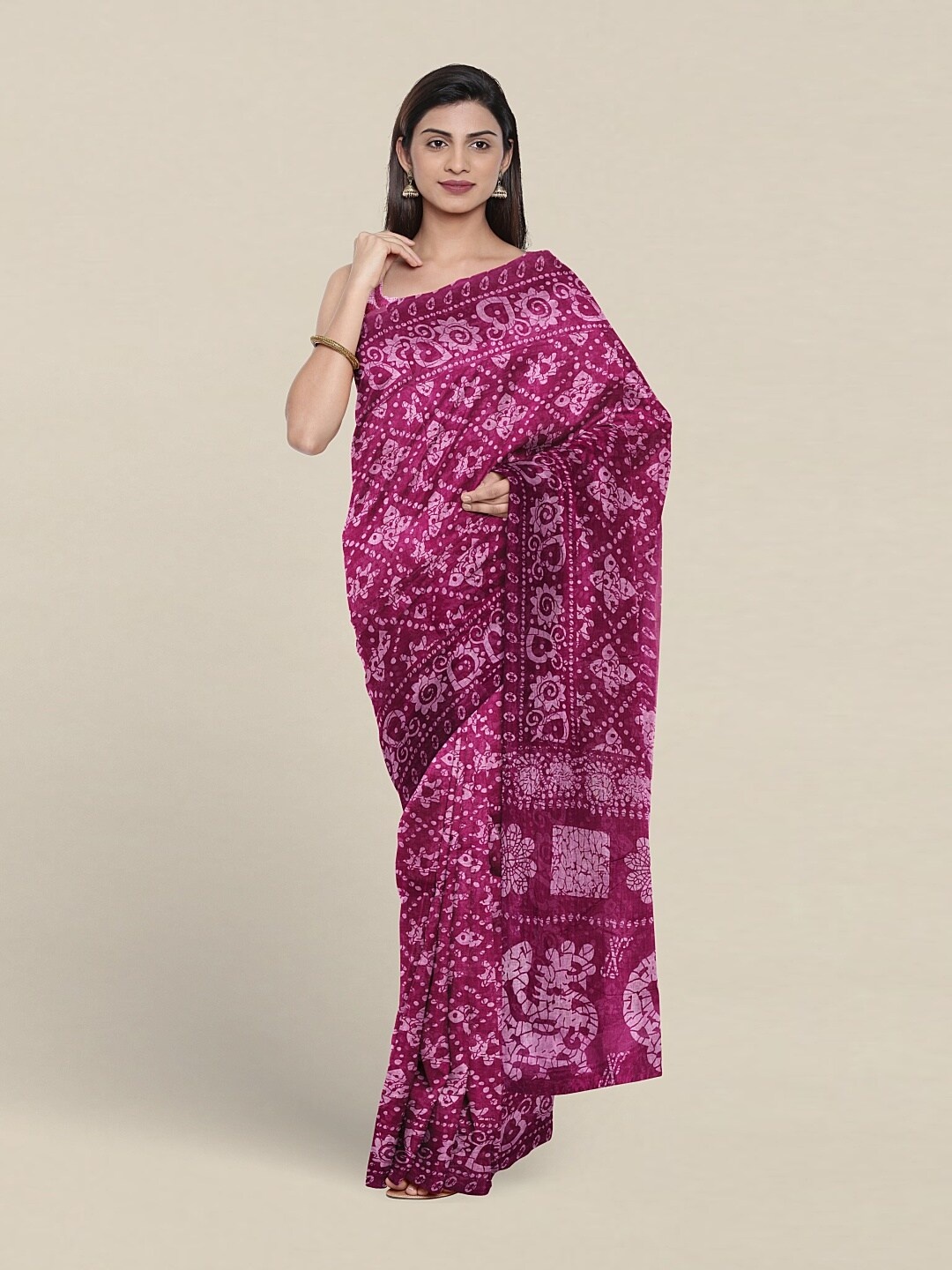 

Pothys Bitak Printed Pure Cotton Saree, Violet