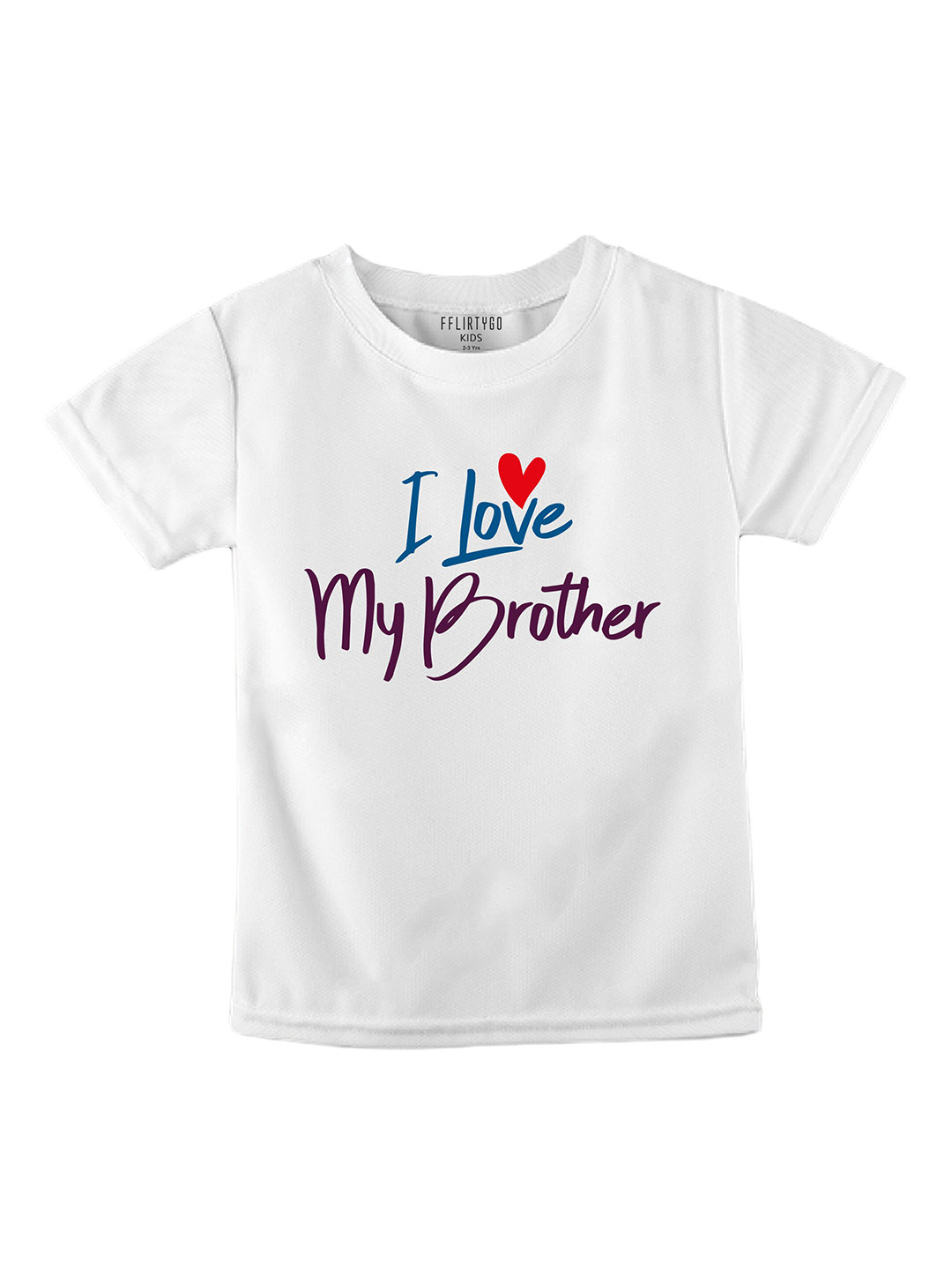 

FFLIRTYGO Kids Typography Printed Cotton T-Shirt, White