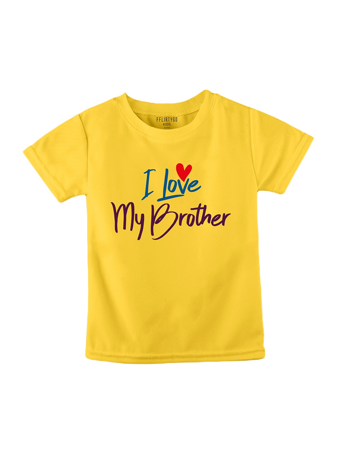 

FFLIRTYGO Kids Typography Printed Pure Cotton T-shirt, Yellow