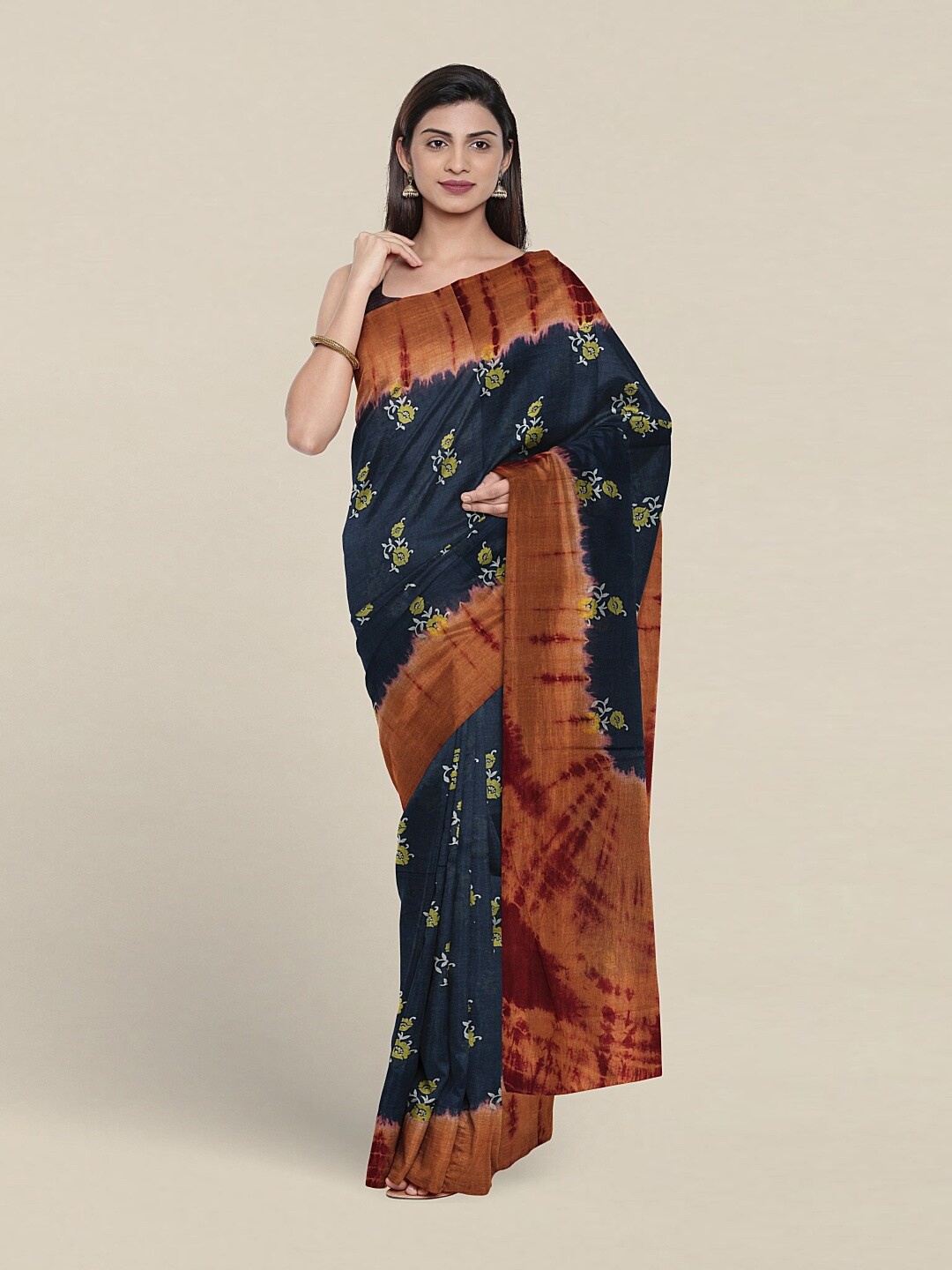 

Pothys Floral Printed Pure Cotton Saree, Blue