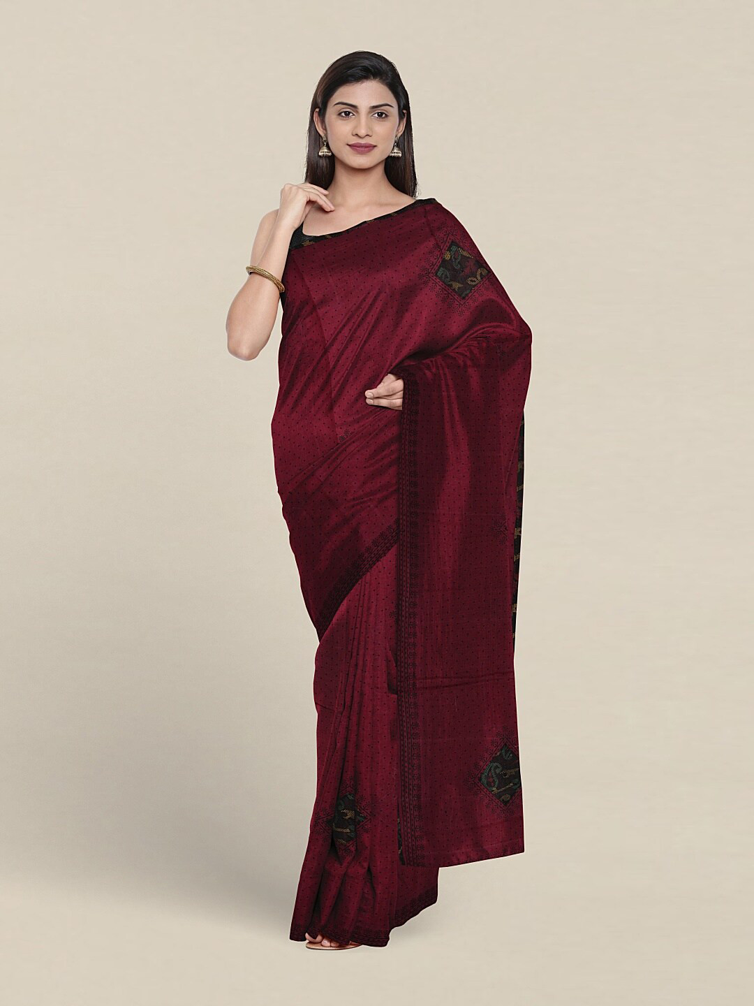 

Pothys Woven Design Ethnic Motifs Pure Cotton Saree, Purple