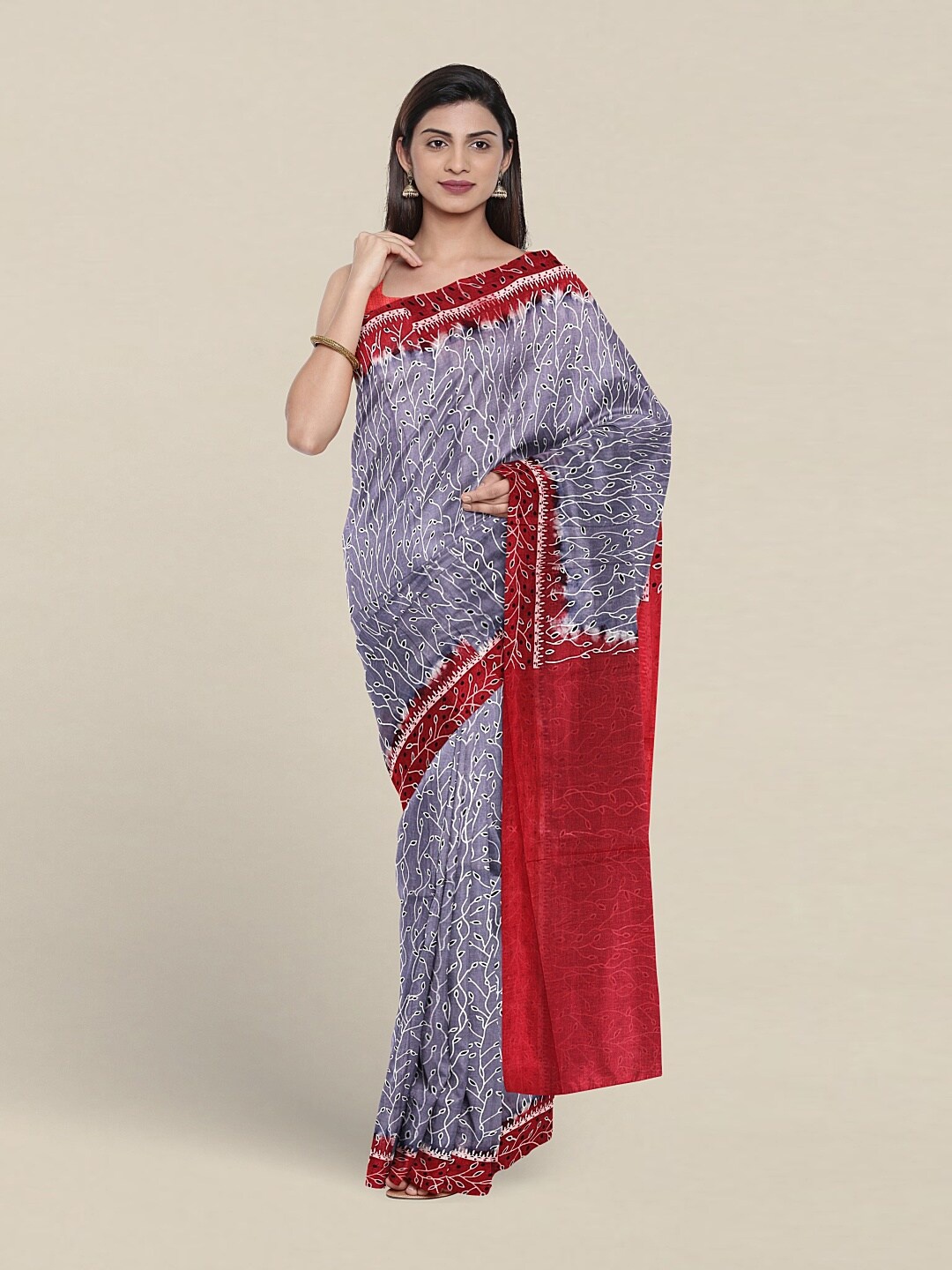 

Pothys Floral Printed Pure Cotton Saree, Lavender