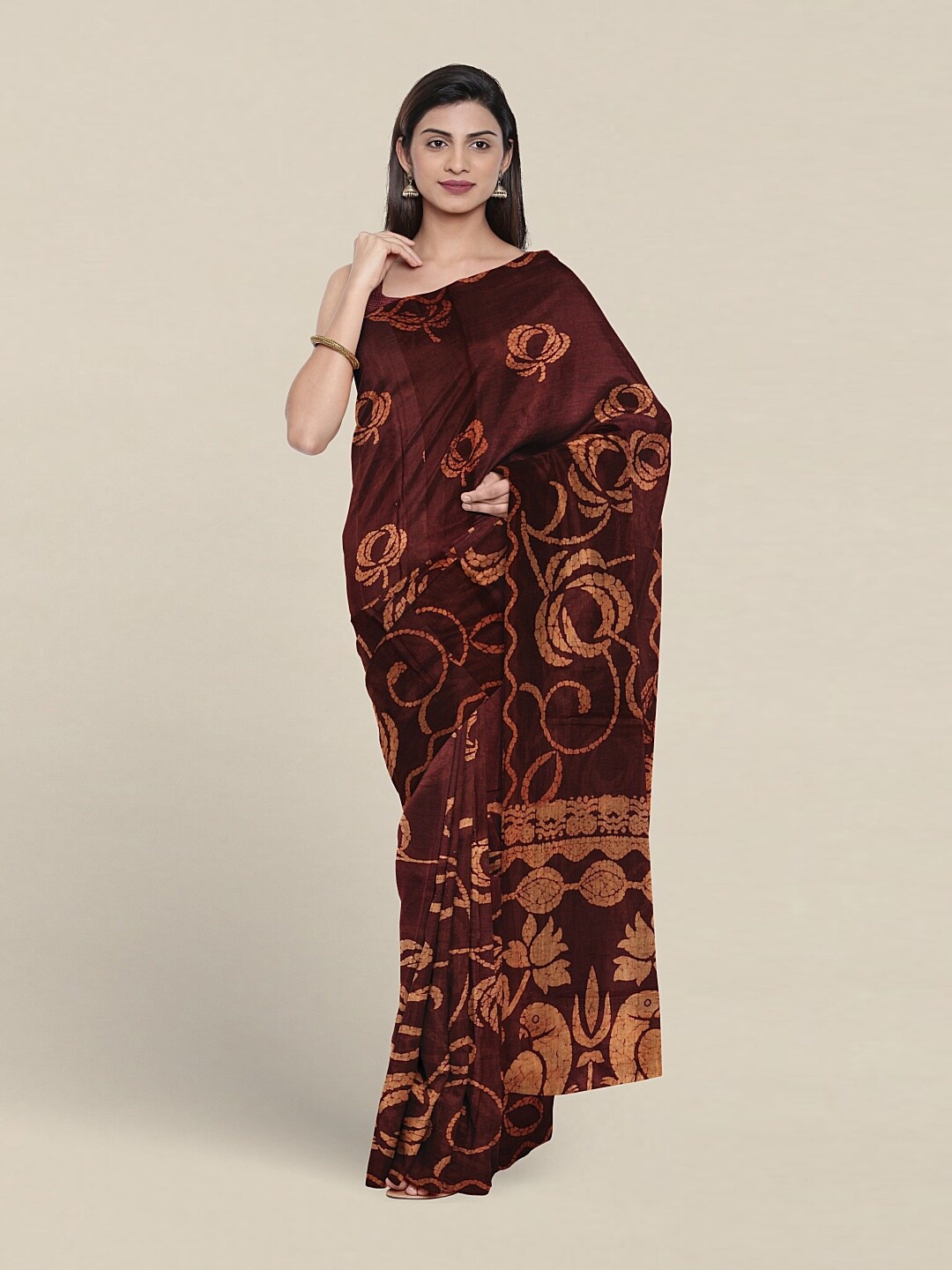 

Pothys Floral Printed Pure Cotton Saree, Purple