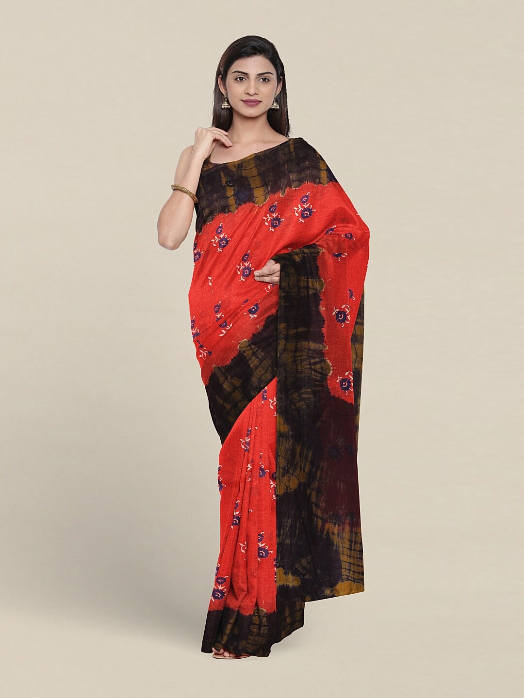 

Pothys Floral Pure Cotton Saree, Red