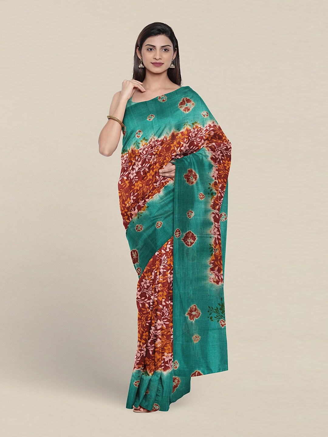 

Pothys Floral Printed Pure Cotton Saree, Maroon