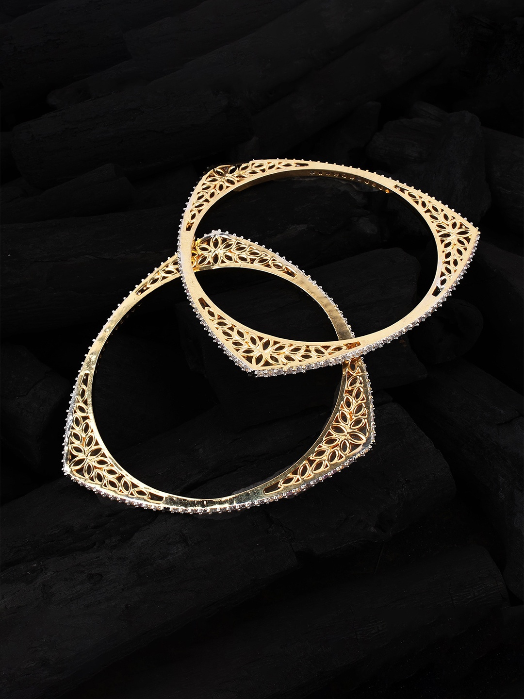 

Mirana Set Of 2 Gold-Plated AD-Studded Bangles