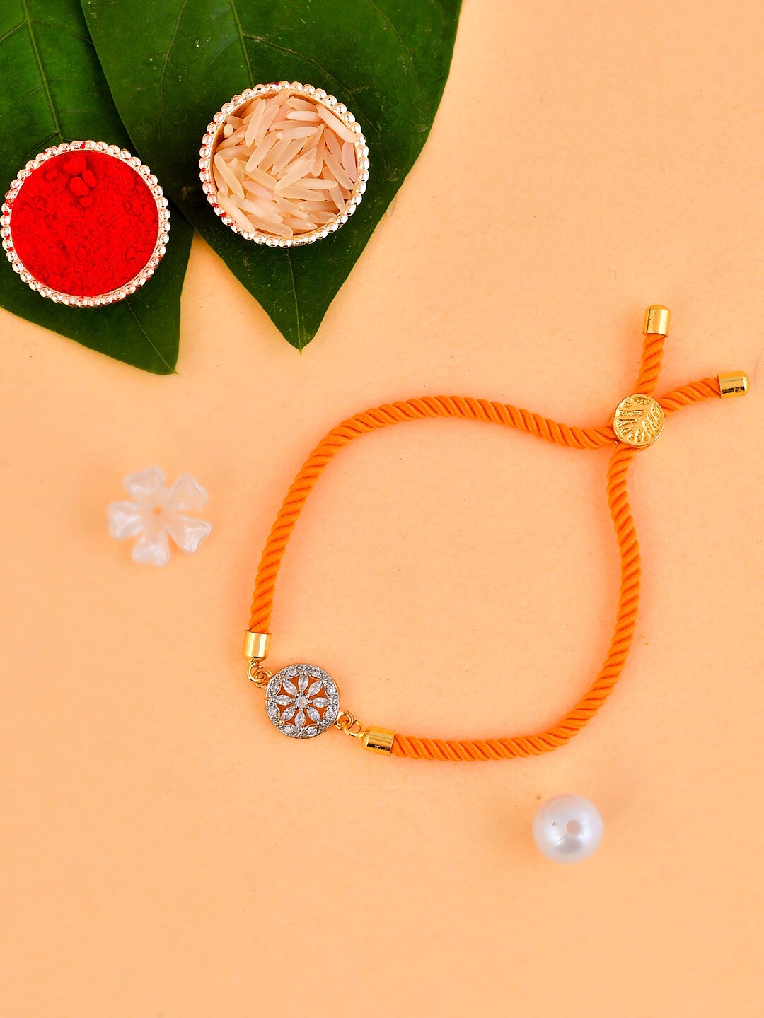 

Aapno Rajasthan Charm Detail Bracelet Rakhi, Orange