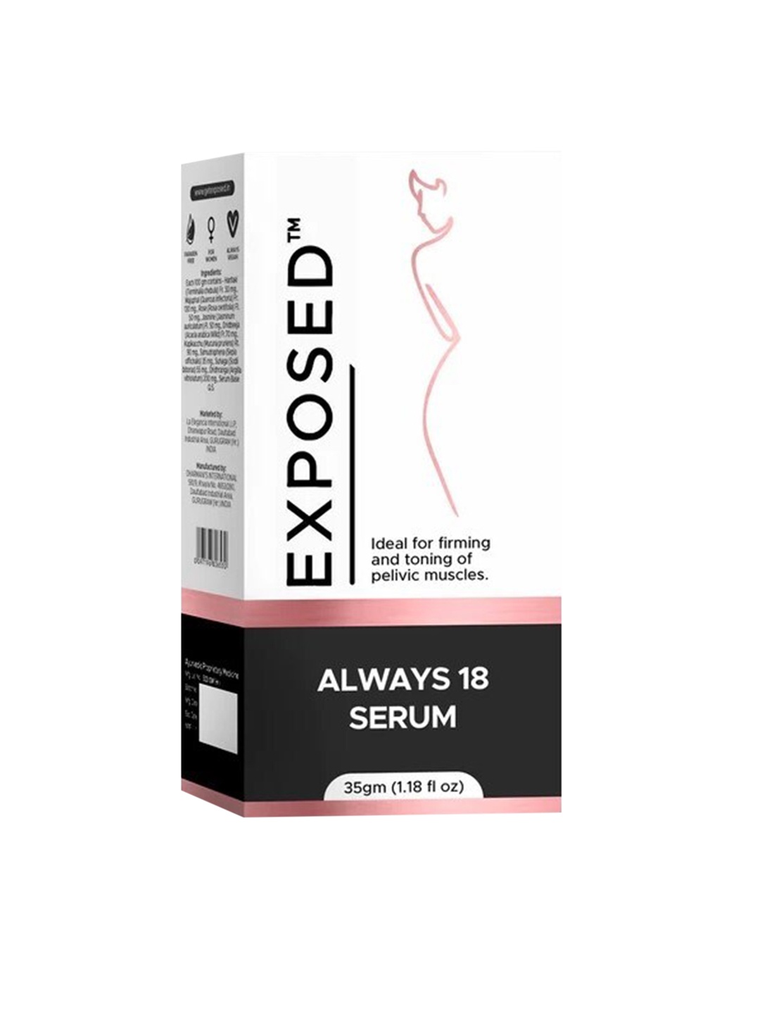 

EXPOSED Women Always 18 Natural & Herbal Revitalizing Serum with Jasmine & Rose - 35 g, White