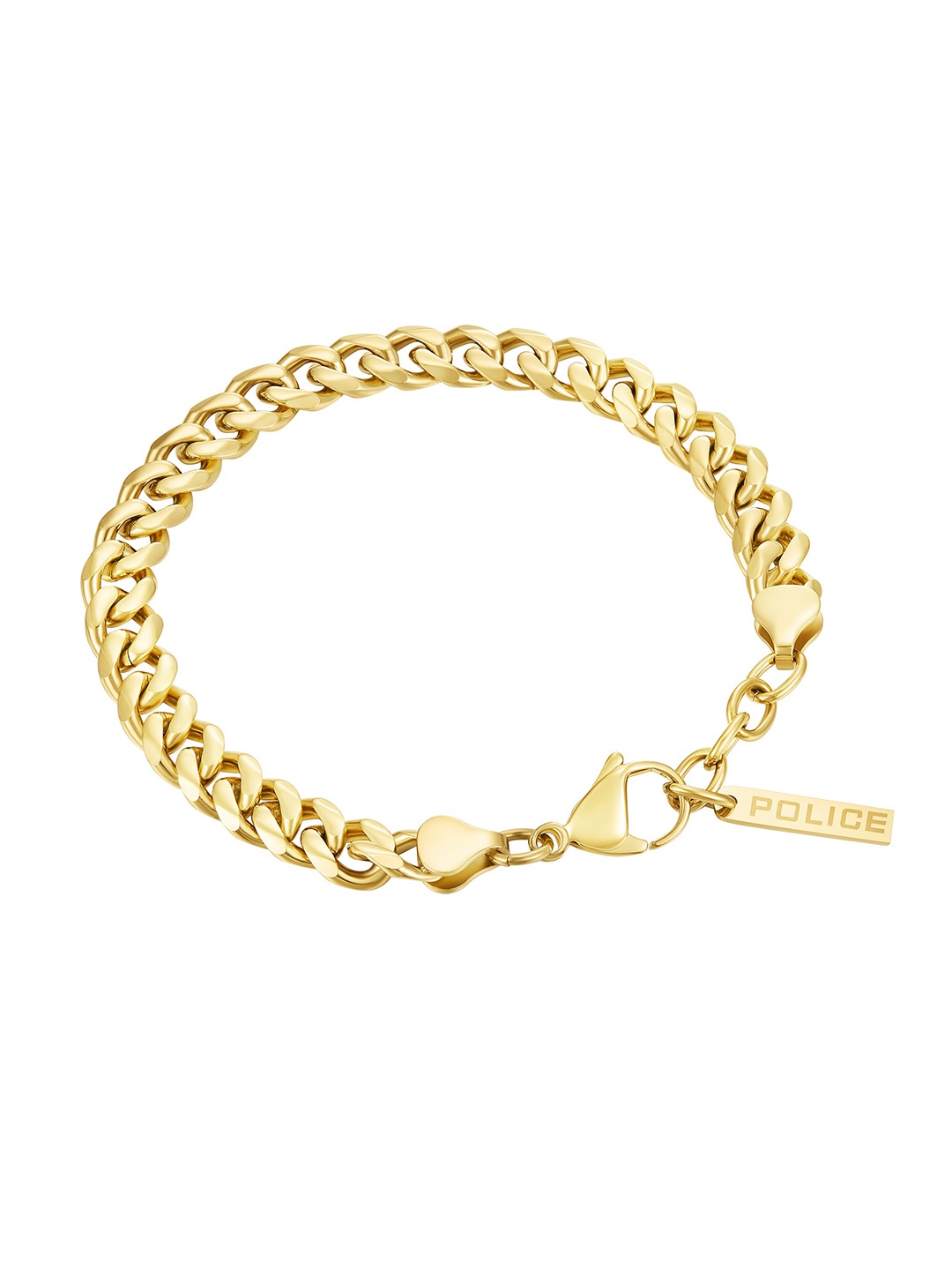 

Police Men Stainless Steel Link Bracelet, Gold