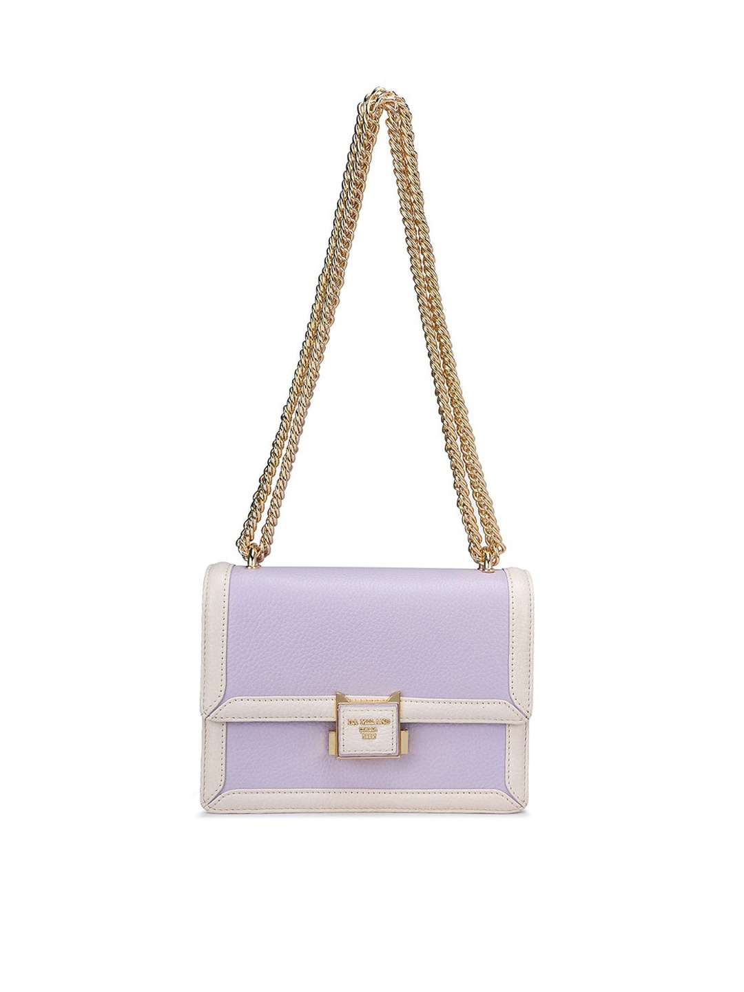 

Da Milano Purple Leather Structured Handheld Bag