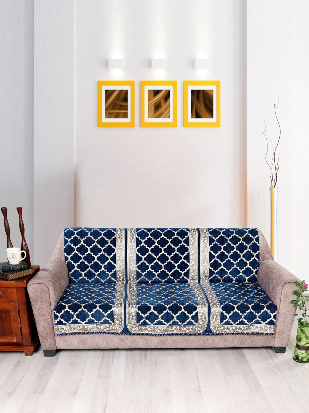 

Nendle Printed 3-Seater Sofa Covers, Blue
