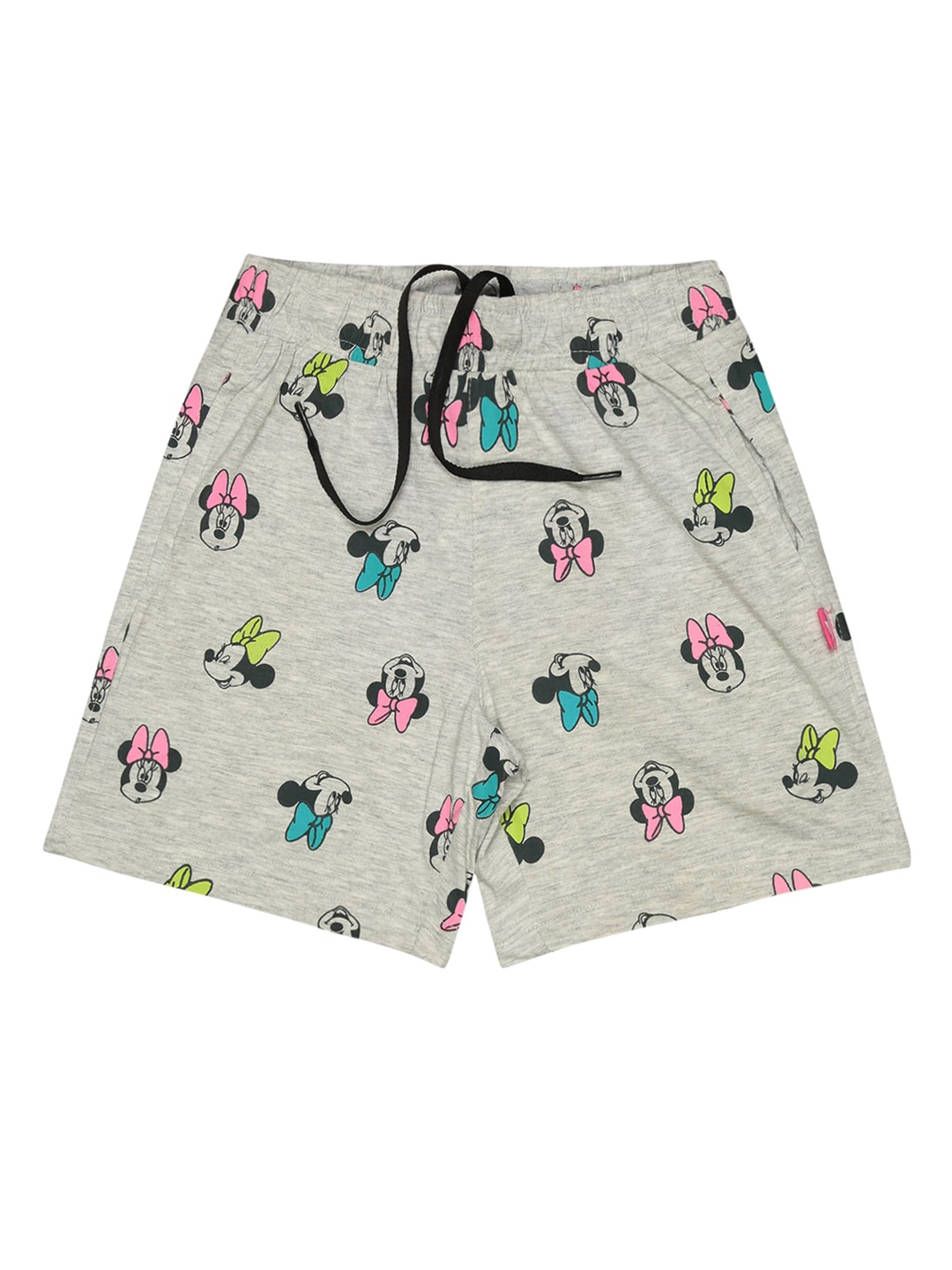 

Bodycare Kids Girls Mickey Mouse Printed Cotton Shorts, Grey
