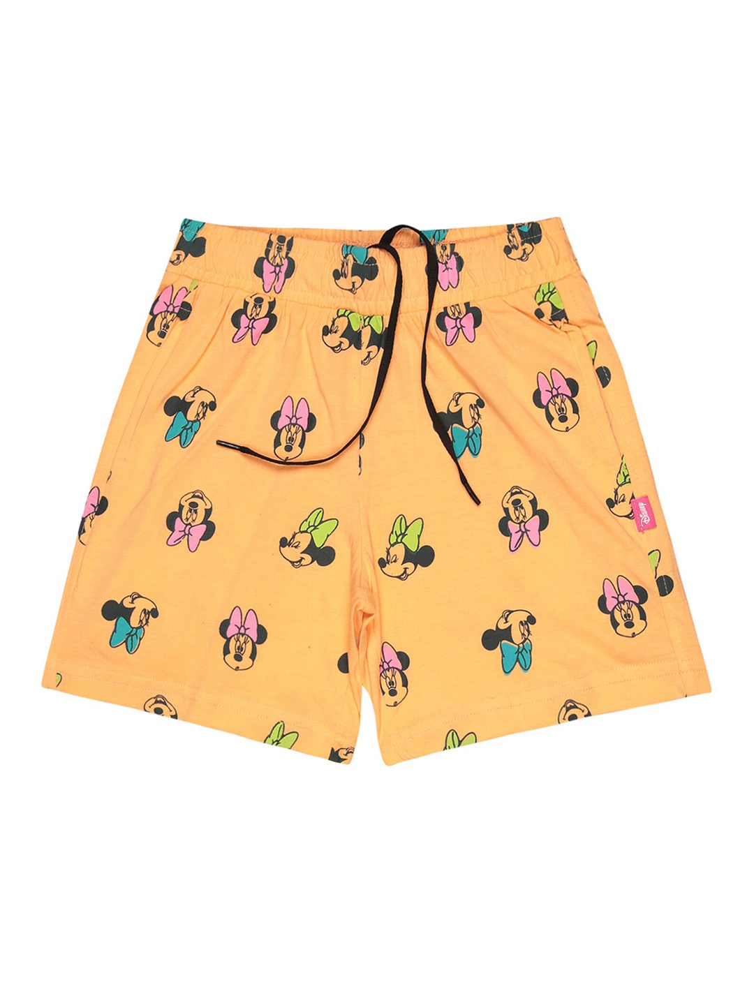 

Bodycare Kids Girls Minnie Mouse Graphic Printed Cotton Shorts, Peach