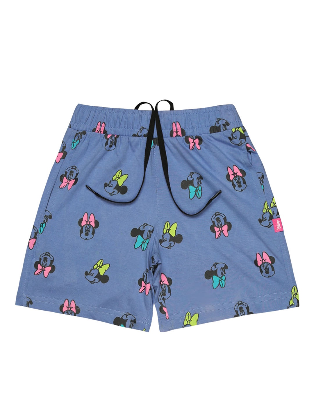 

Bodycare Kids Girls Mickey & Minnie Printed Cotton Shorts, Blue