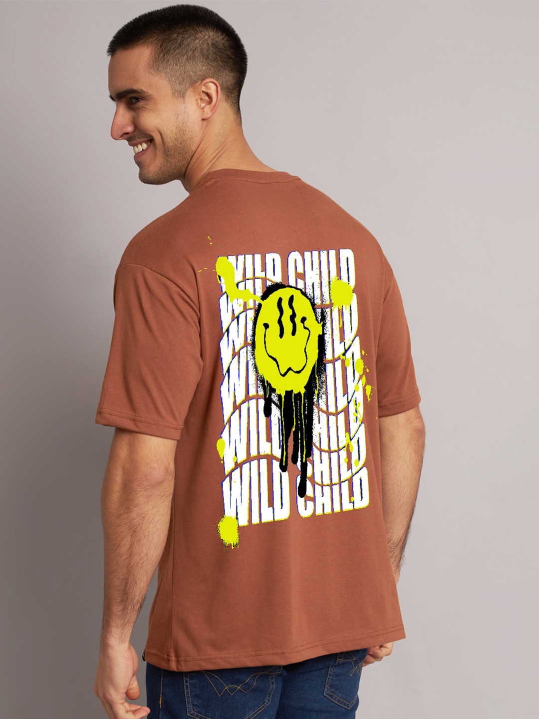 

The Modern Soul Graphic Printed Cotton Oversized T-shirt, Coffee brown