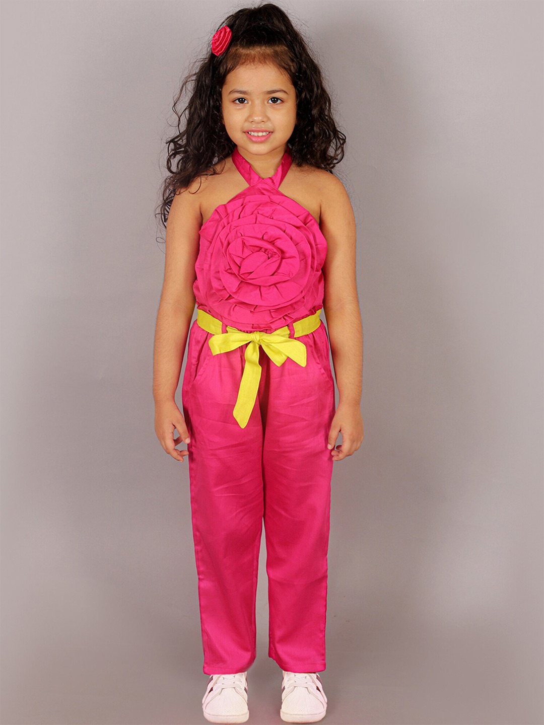 

LIL DRAMA Halter Neck Pure Cotton Top with Trousers, Pink