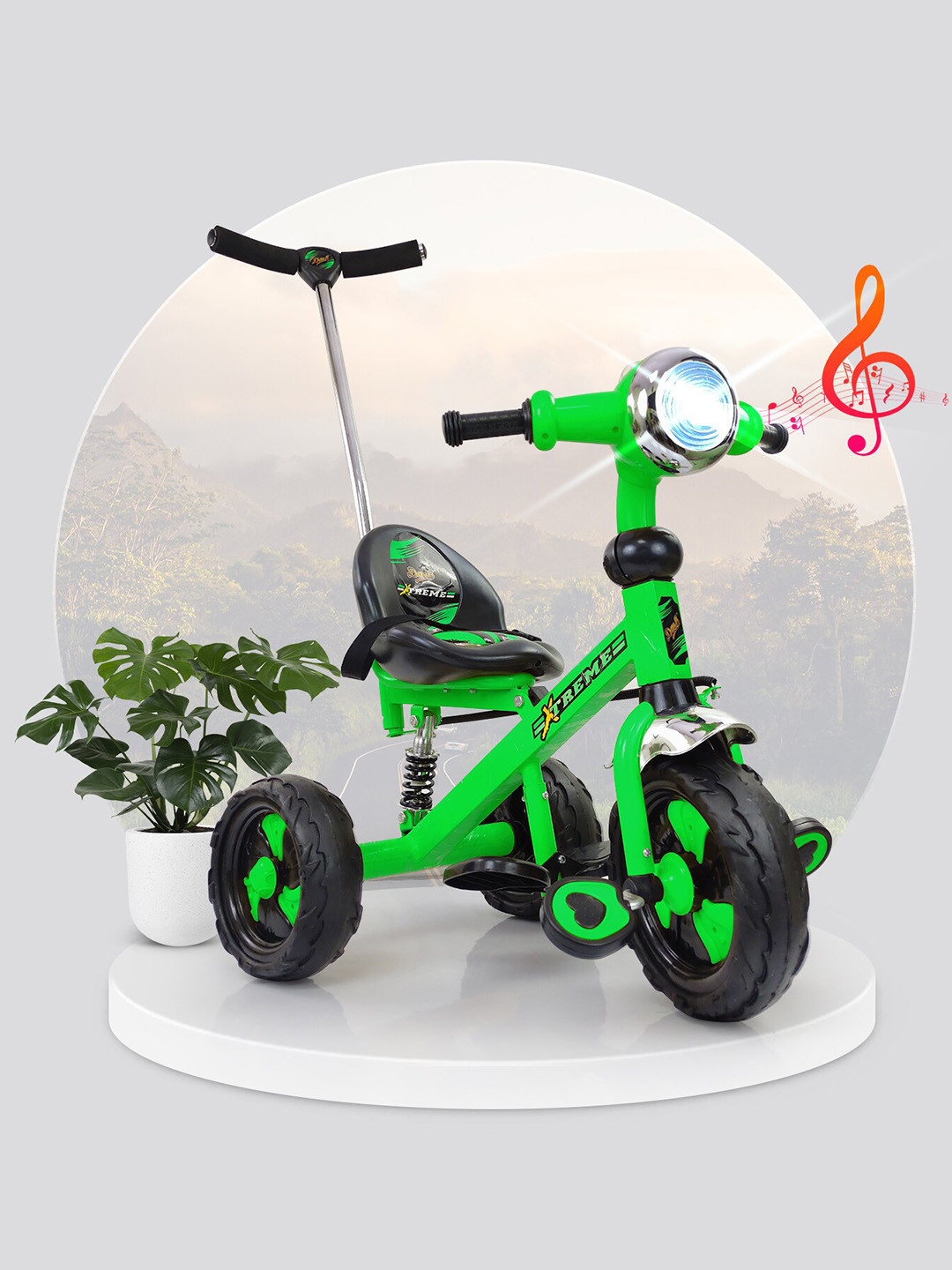 

Dash Kids Xtreme Deluxe 2in1 Tricycle Convertible Trike with Adjust Push Handle, Green