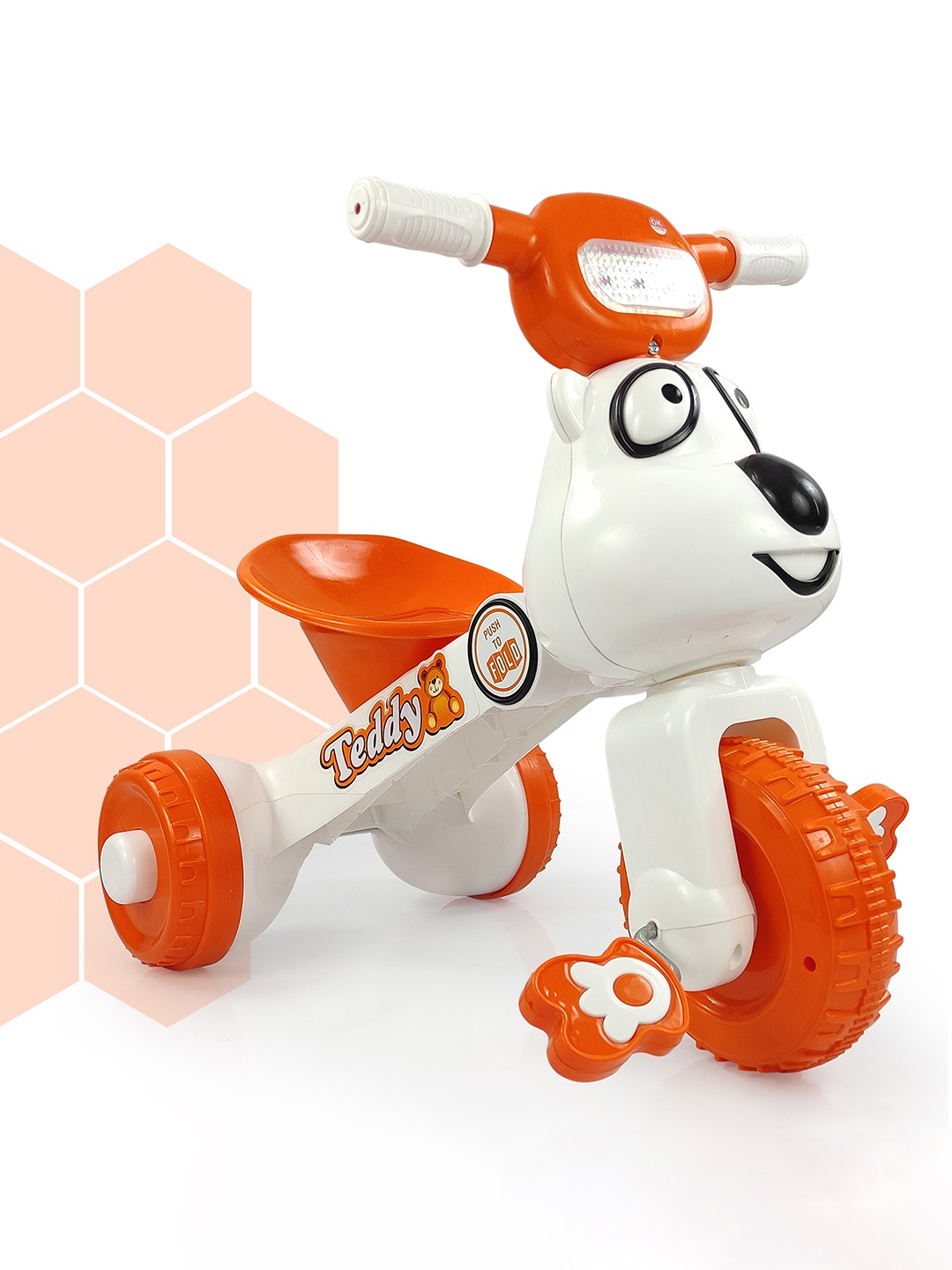 

Dash Kids Teddy Foldable Tricycle With Light & Music, Orange