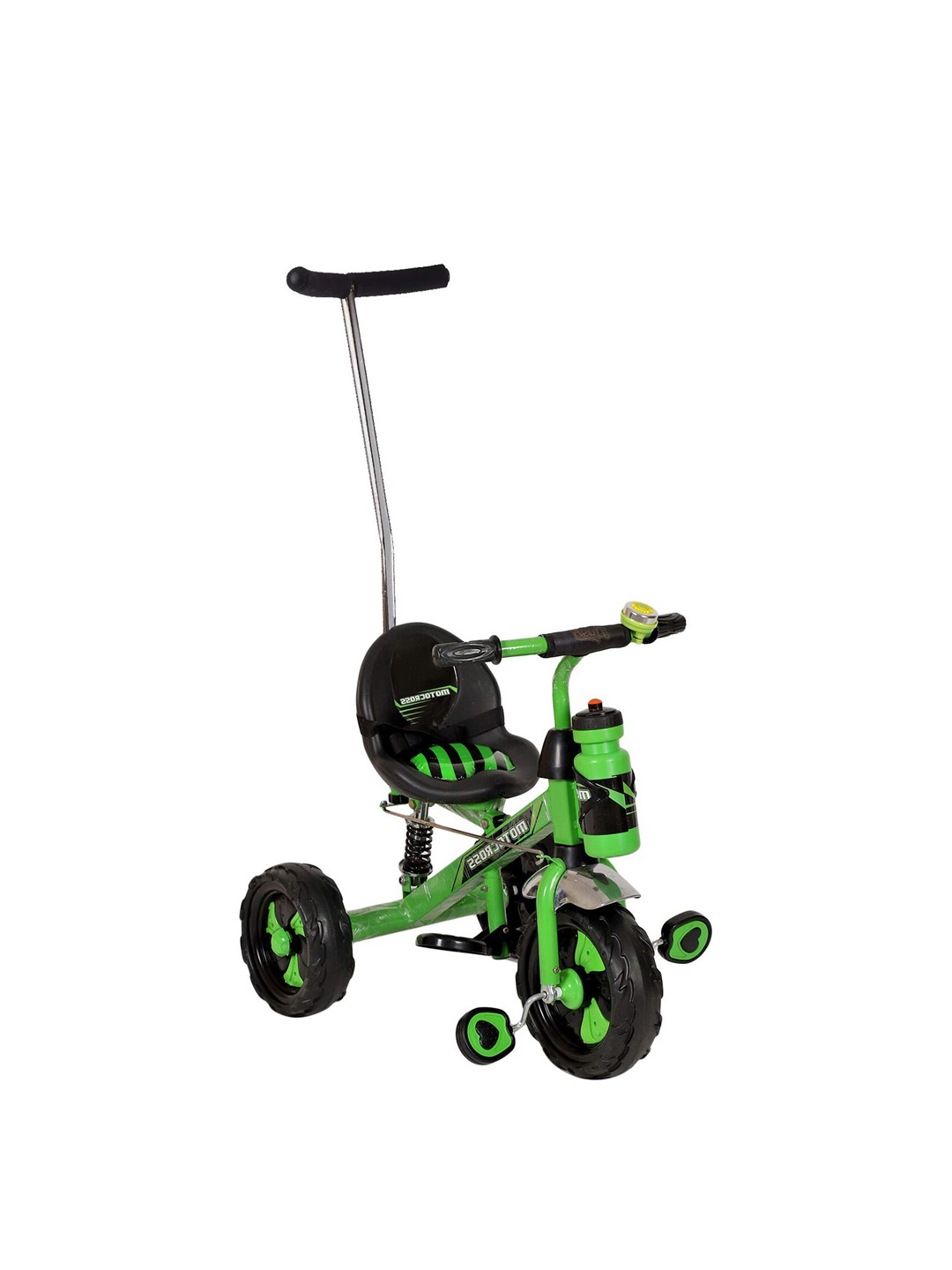 

Dash Kids Motocross Stylish Steel Tricycle With Cute Bell & High Back Rest, Green