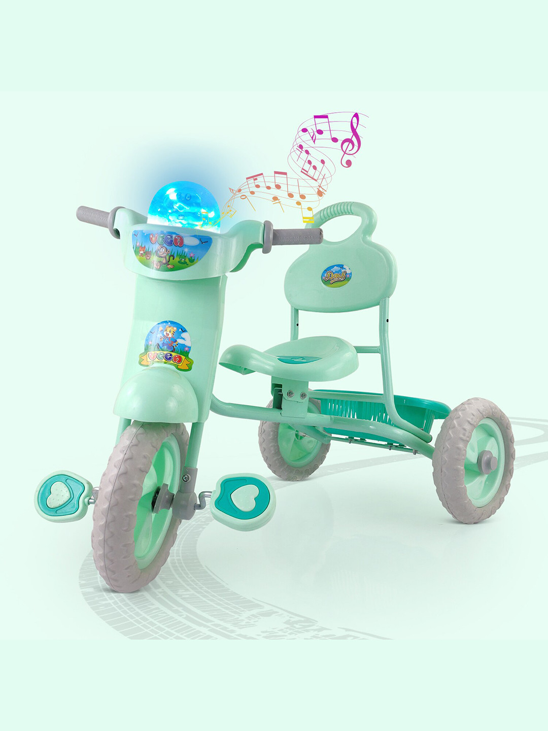 

Dash Kids Musical Tricycle With Basket & Light, Green