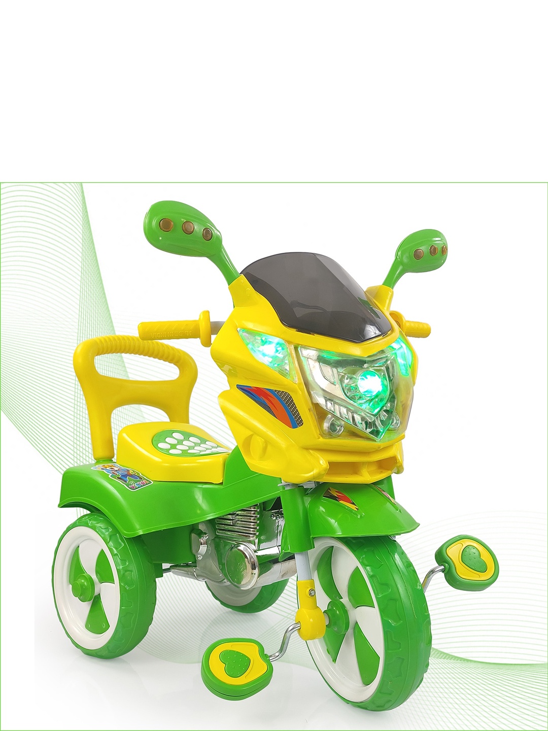 

Dash Kids Colourblocked Tricycle With Under Seat Storage, Light and Music, Yellow