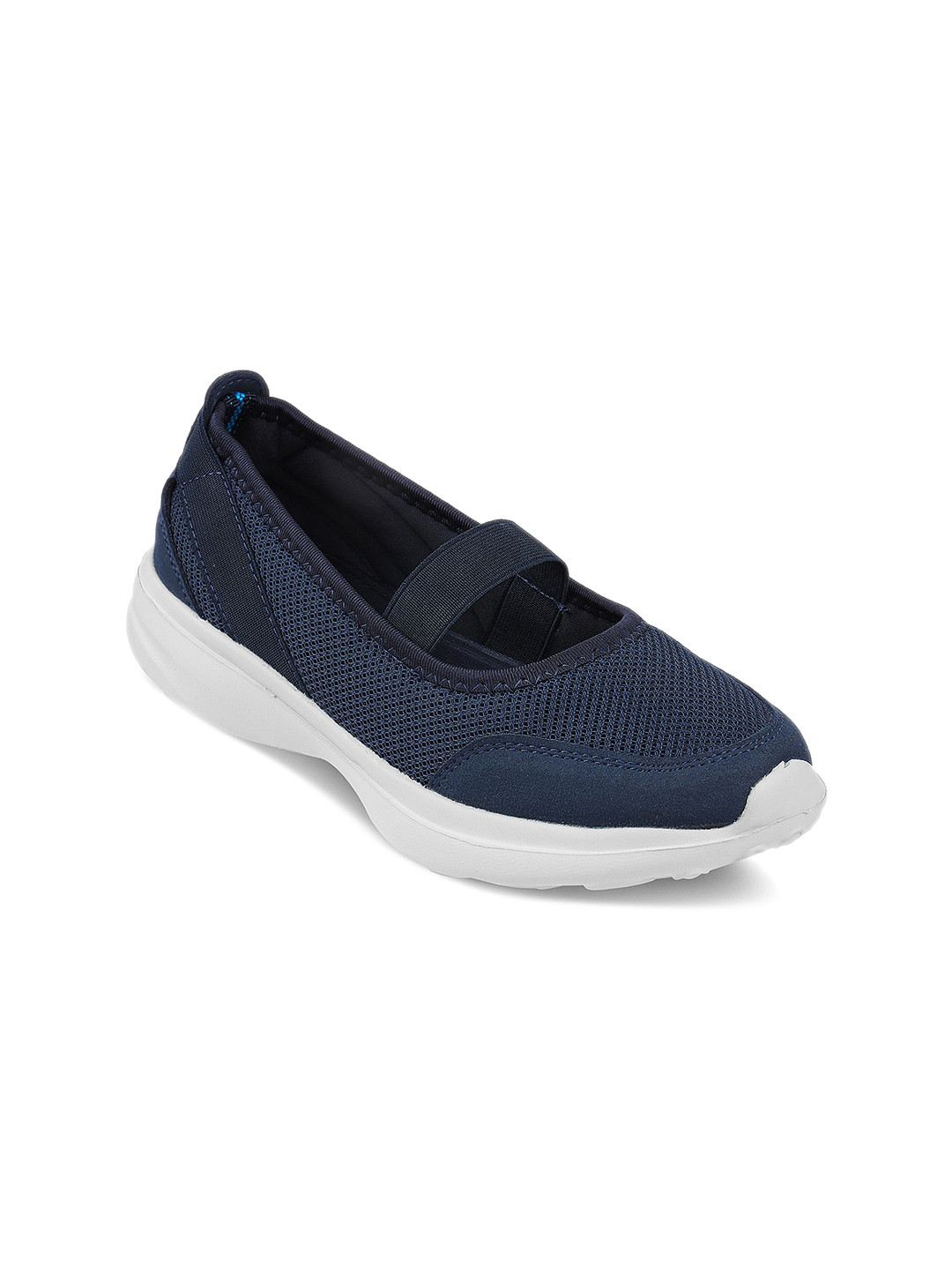 

PEPPER Women Textured Lightweight Comfort Insole Mesh Contrast Sole Slip-On Sneakers, Navy blue