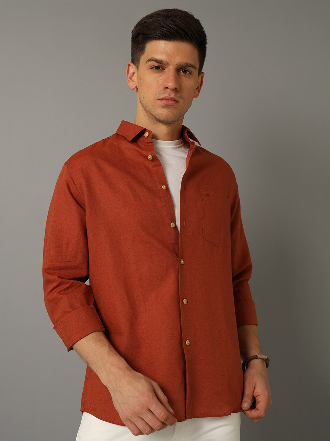 

Aldeno Comfort Cotton Linen Casual Shirt, Brown