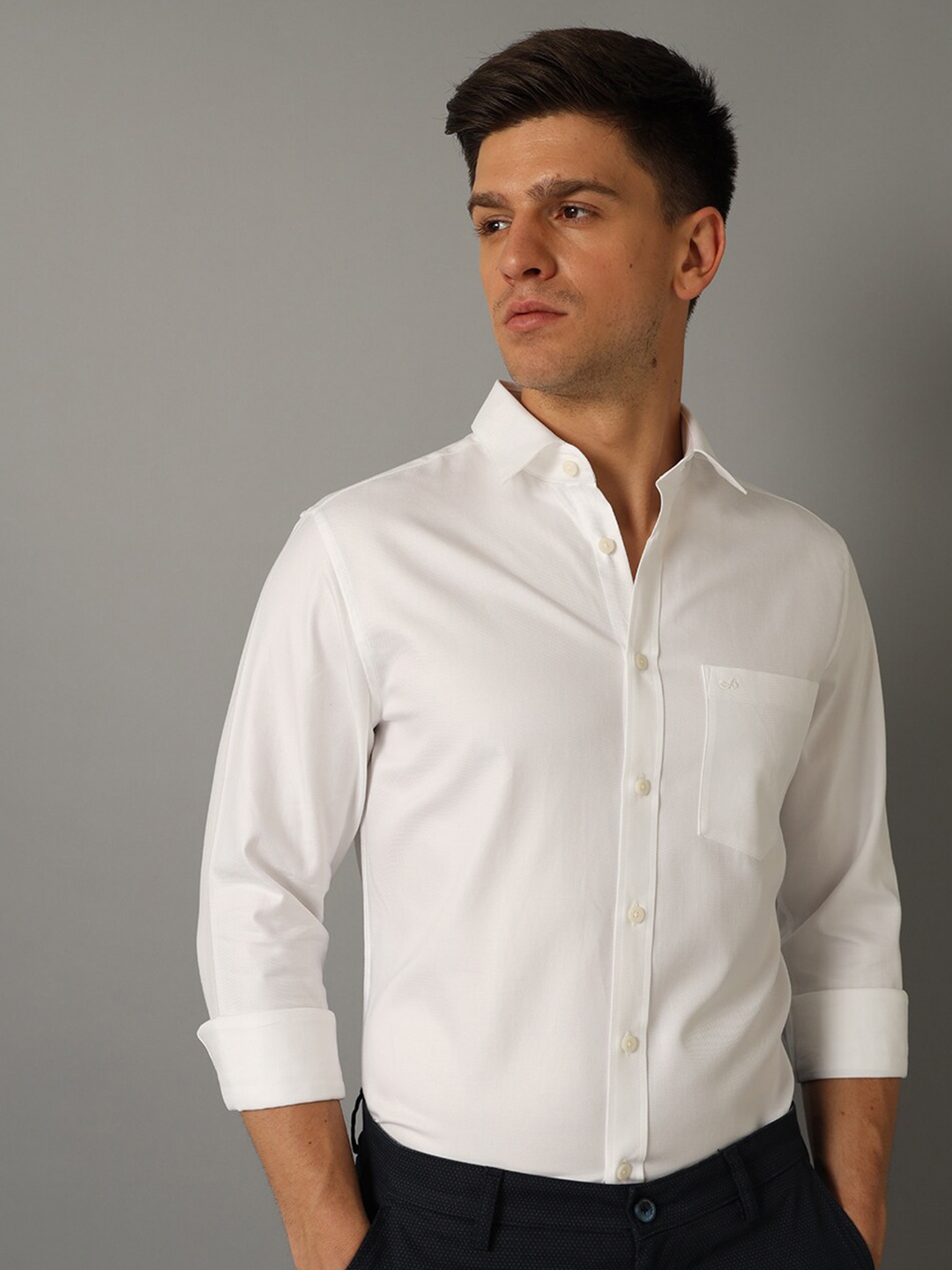 

Aldeno India Slim Pure Cotton Formal Shirt, White