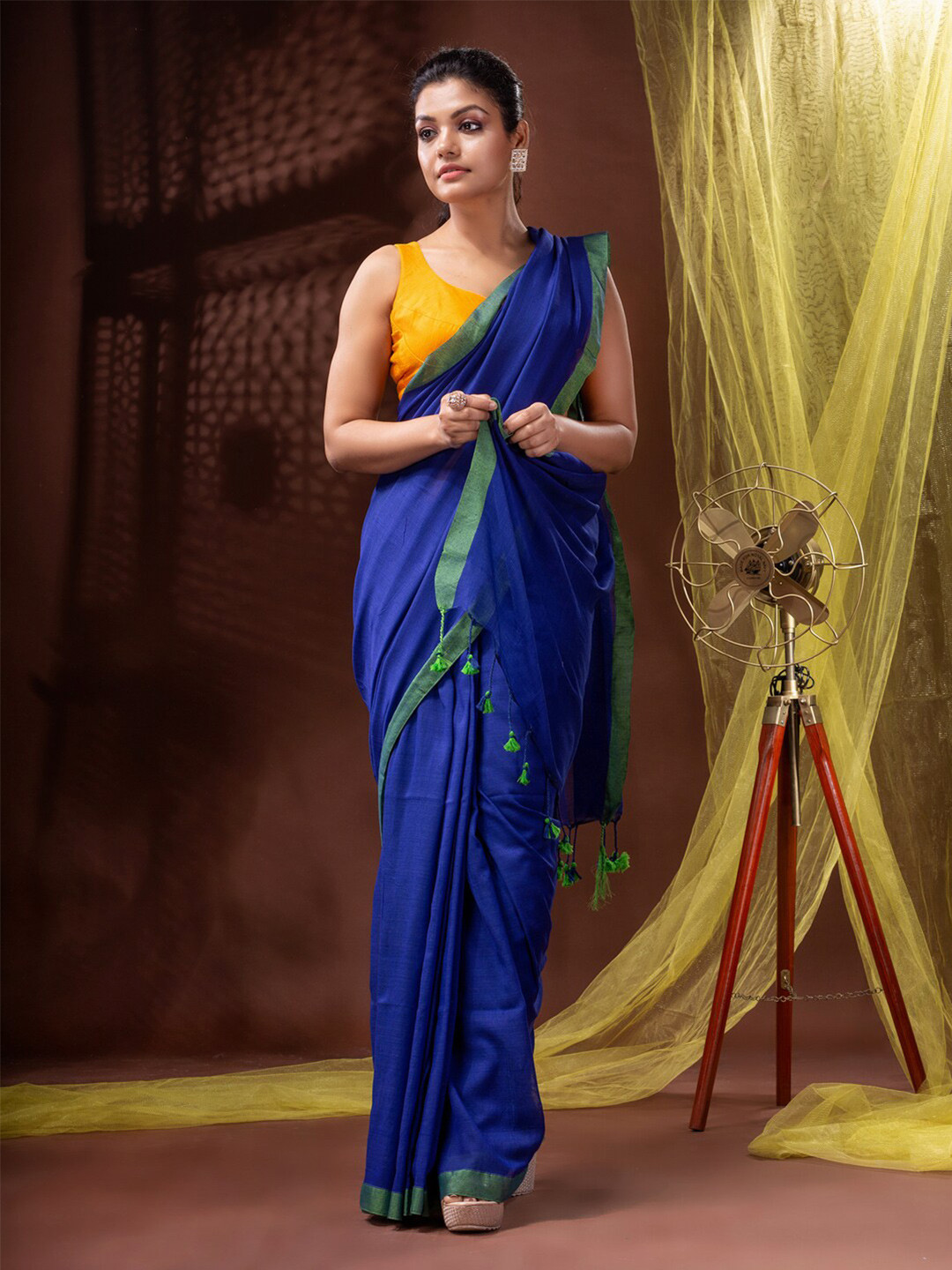 

Mitera Blue & Green Pure Cotton Saree