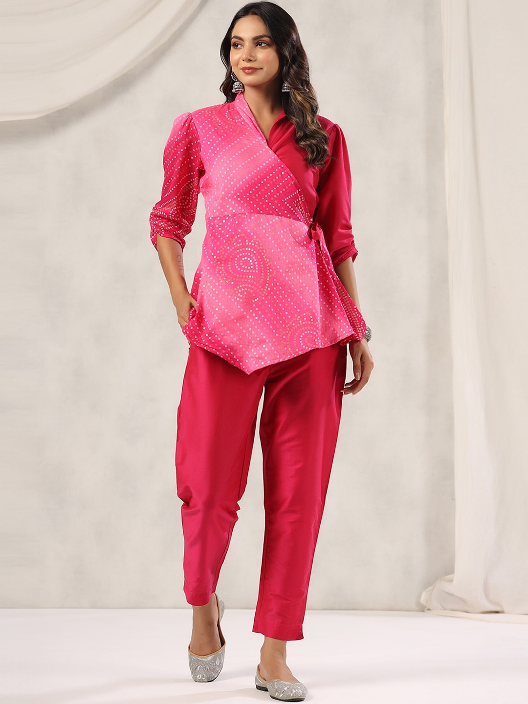 

mirari Printed Top With Trouser Co-Ords Set, Pink