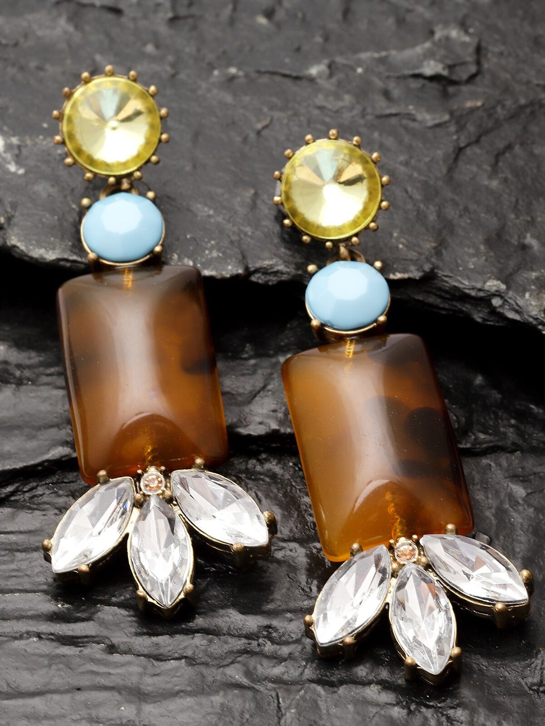 

AVANT-GARDE PARIS Gold-Plated Classic Drop Earrings, Brown
