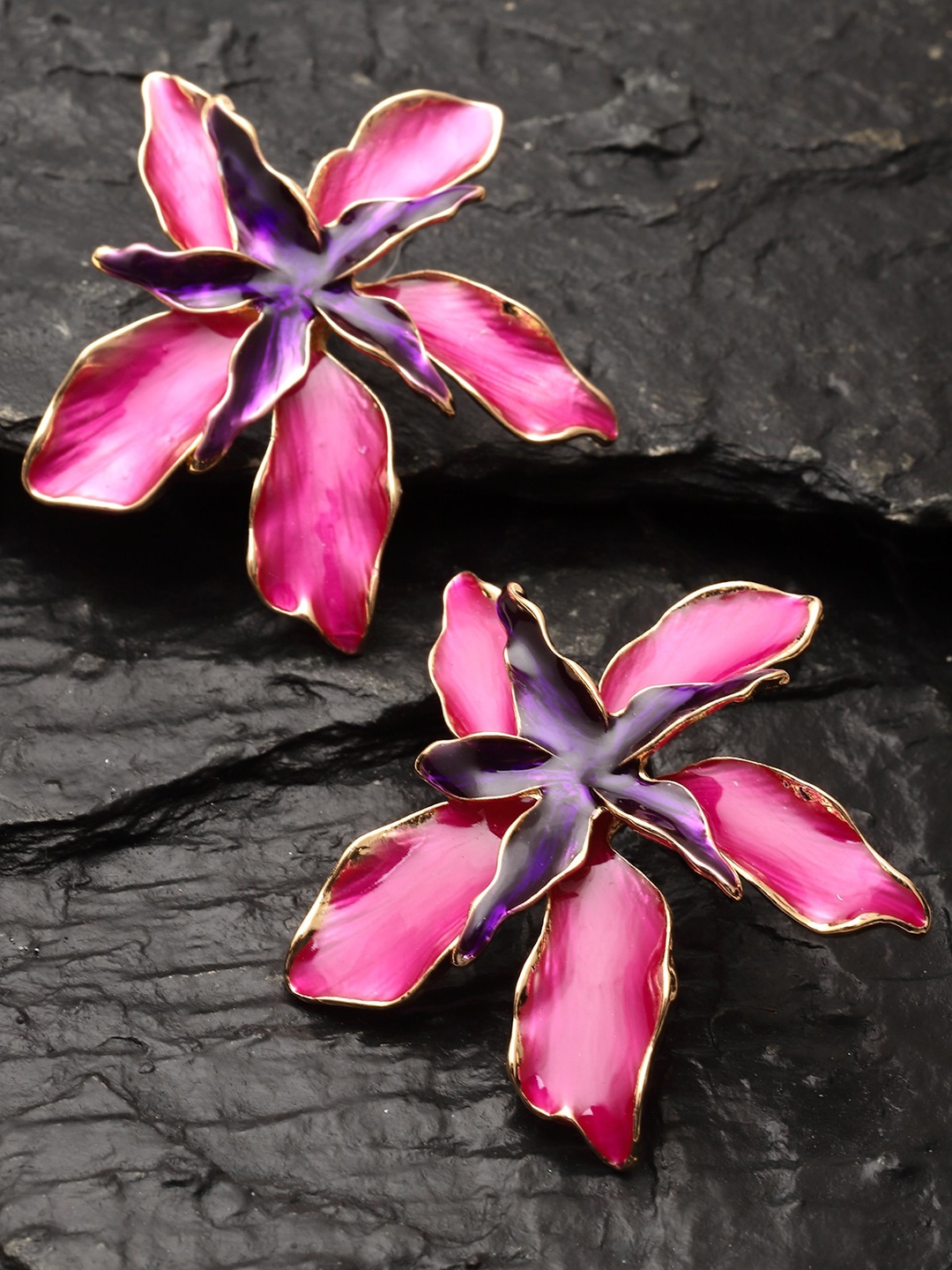 

AVANT-GARDE PARIS Gold-Plated Floral Studs Earrings, Pink