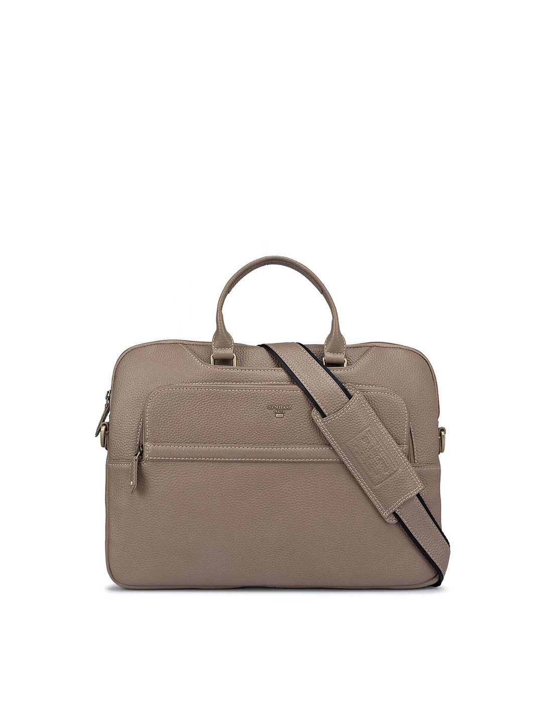 

Da Milano Unisex Textured Leather Laptop Bag, Grey