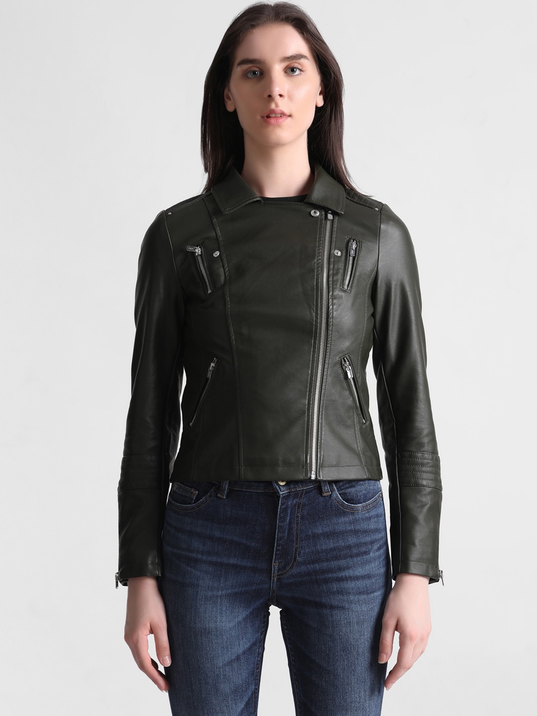 

ONLY Spread Collar Outdoor Biker Jacket, Black