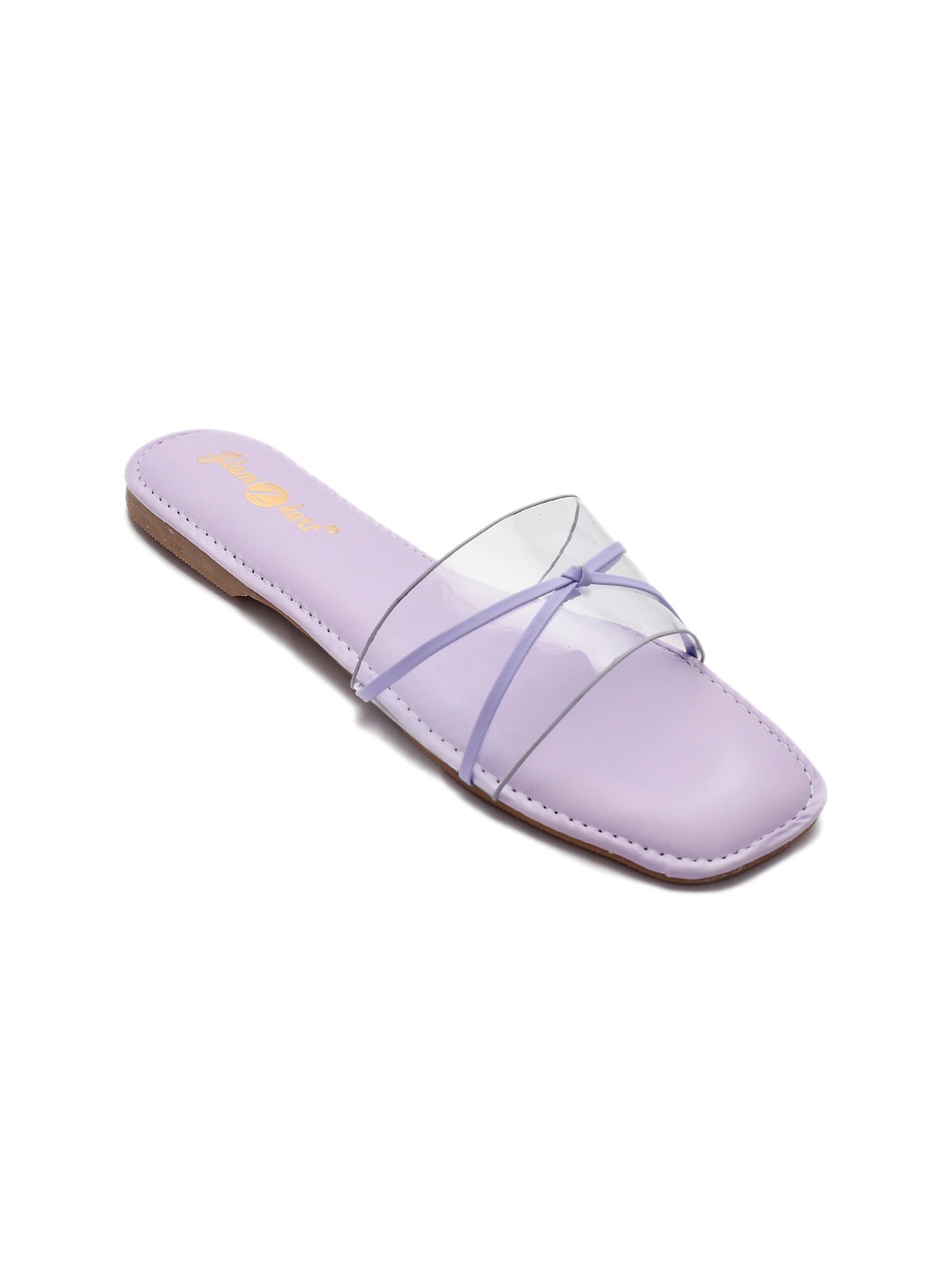 

GLAMZKART Knotted Open Toe Flats, Lavender
