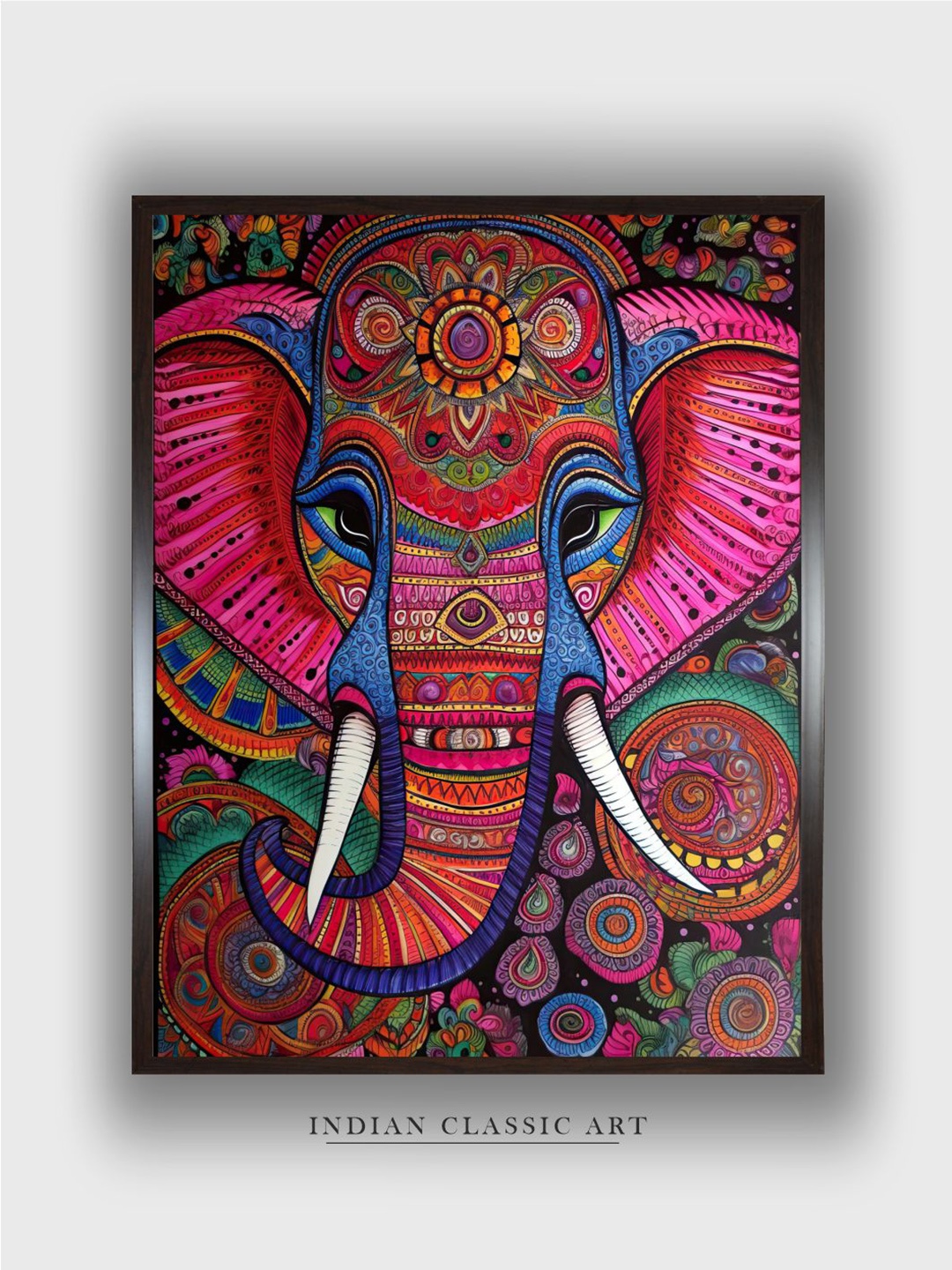 

INDIAN CLASSIC ART Pink & Blue Painting Canvas Wall Art