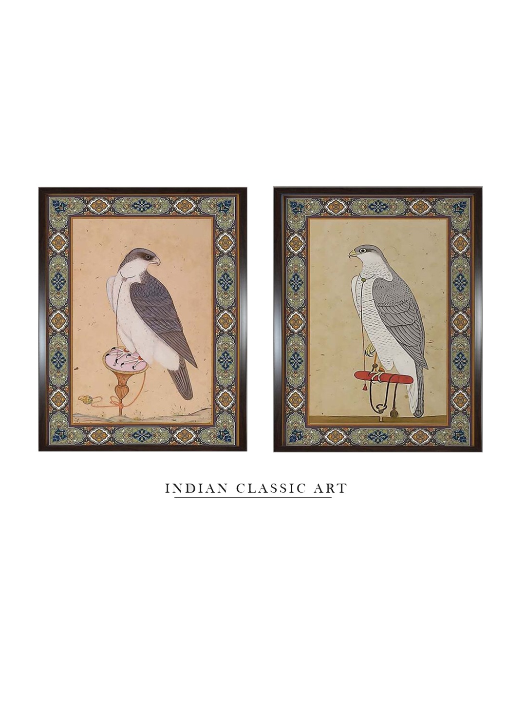 

INDIAN CLASSIC ART Brown & White Vintage Birds Wall Art