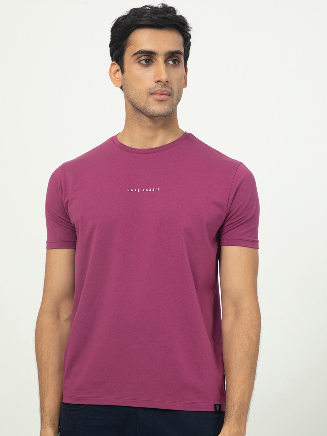 

RARE RABBIT Men Rings-4 Slim Fit Solid Polo Collar T-Shirt, Pink