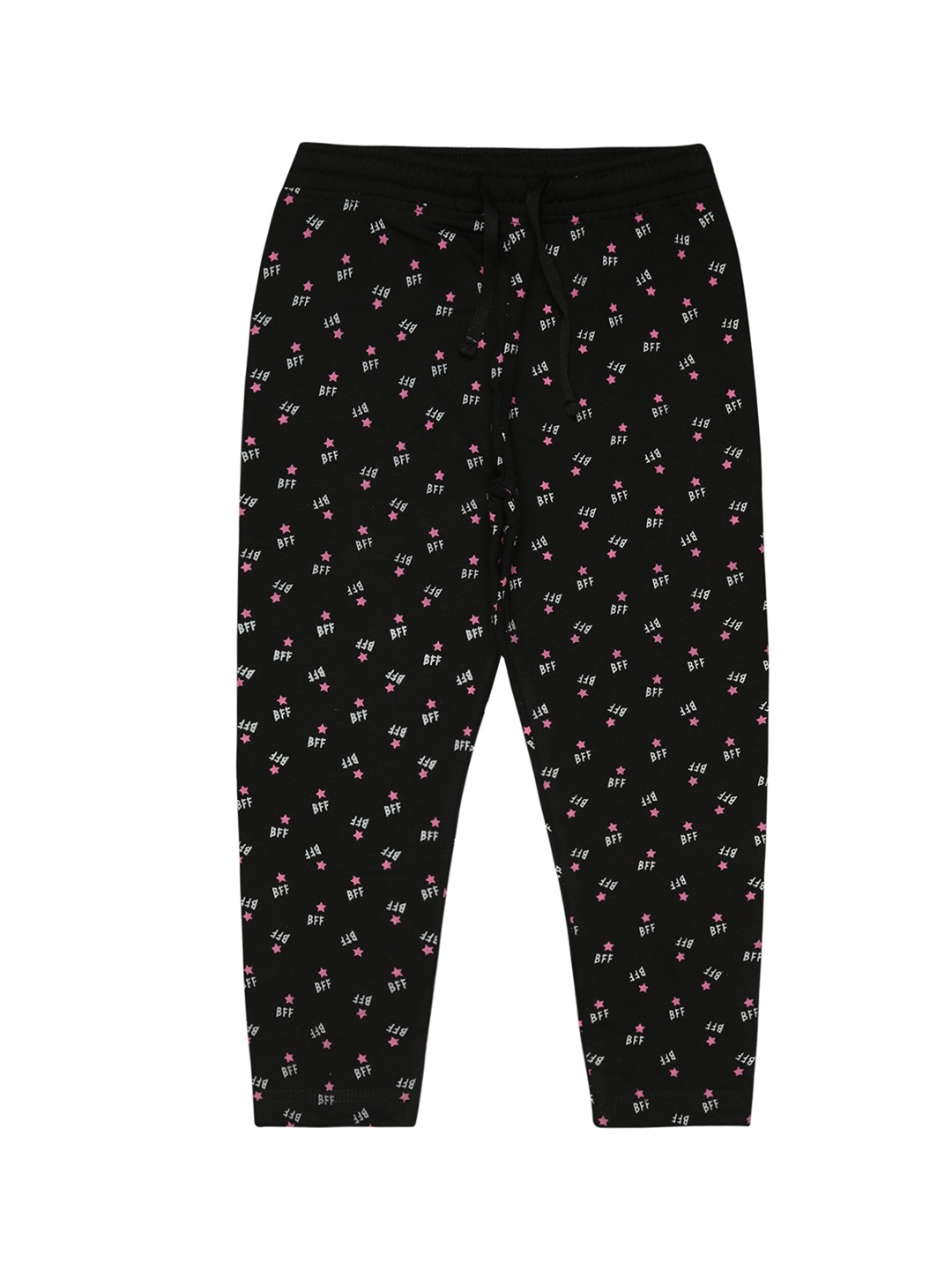 

Bodycare Girls Printed Anti viral protection Cotton Track Pant, Black