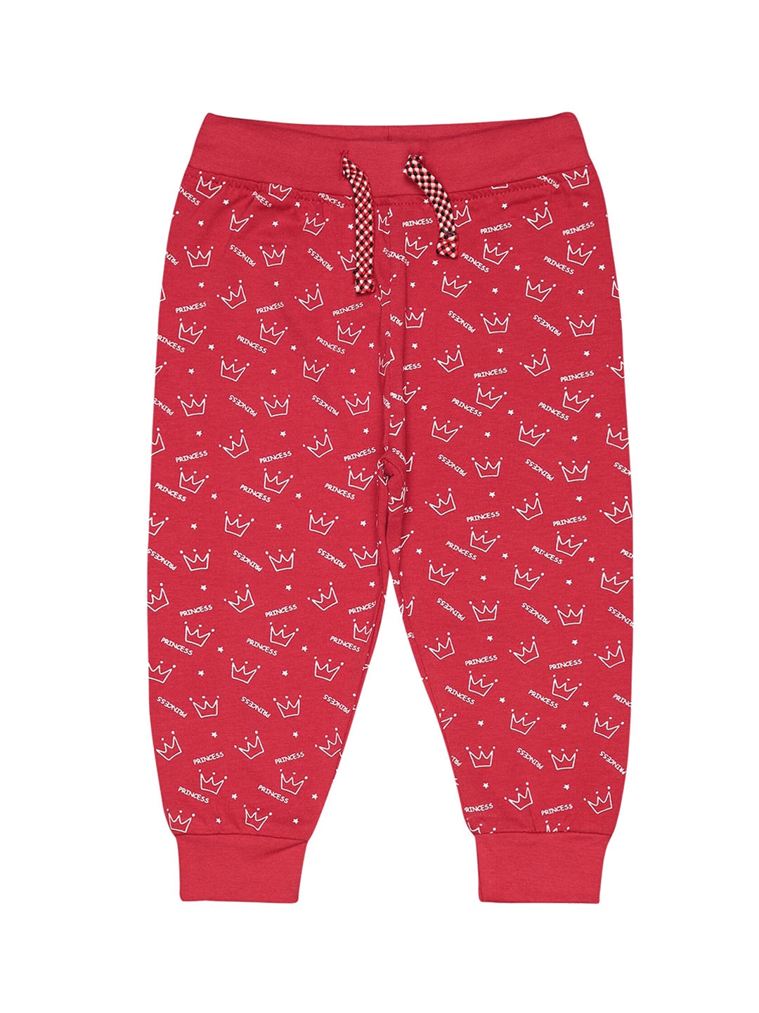 

Bodycare Infants Girls Printed Mid-Rise Pure Cotton Joggers, Maroon