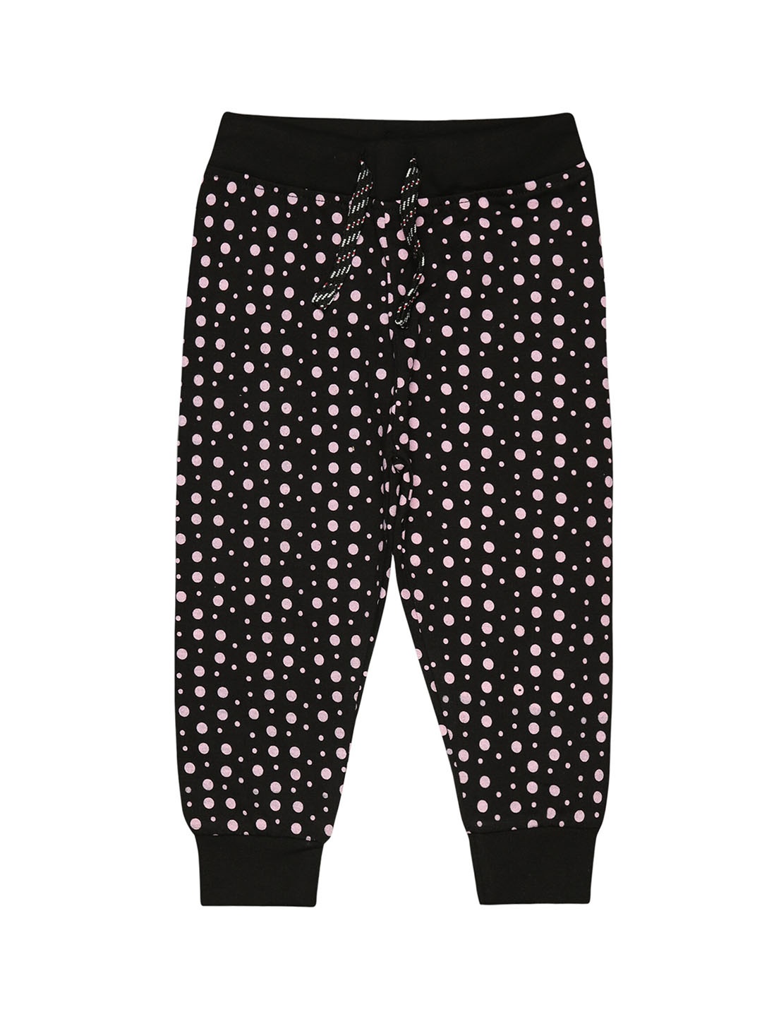 

Bodycare Girls Geometric Printed Cotton Joggers, Black