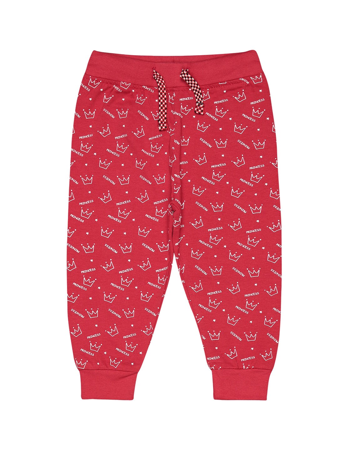 

Bodycare Girls Printed Mid-Rise Pure Cotton Joggers, Maroon