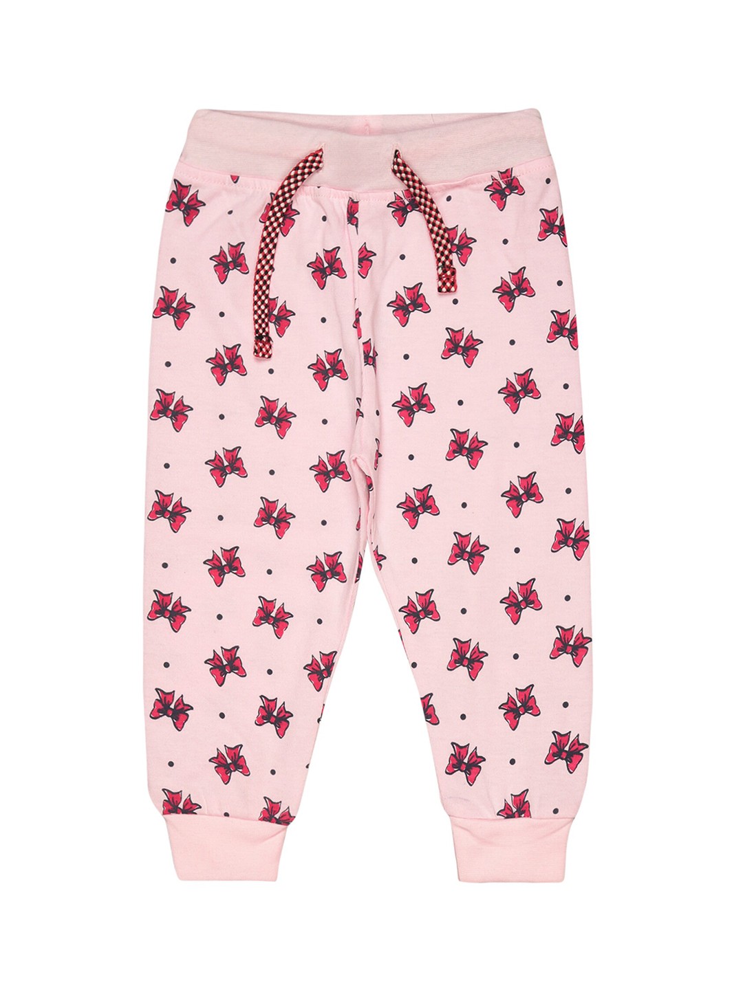 

Bodycare Infants Girls Printed Mid-Rise Pure Cotton Joggers, Pink
