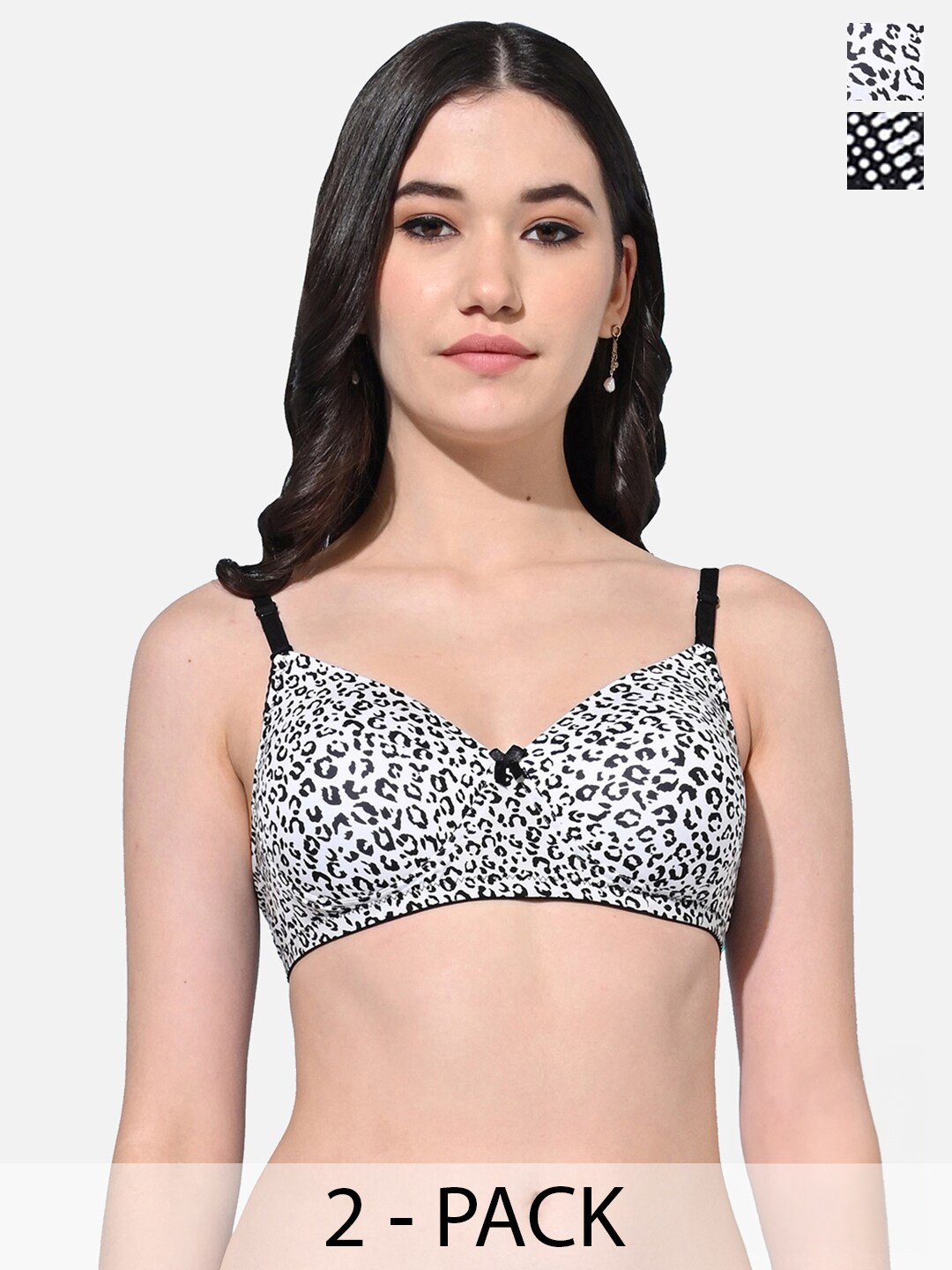 

FIMS Pack Of 2 Full Coverage Lightly Padded All Day Comfort Bra, Black