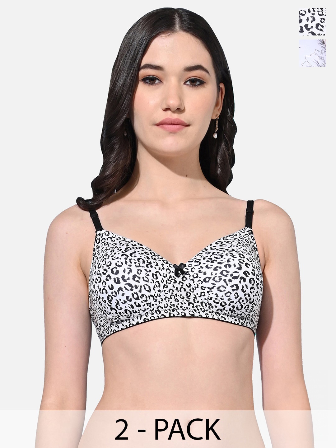 

FIMS Pack Of 2 Full Coverage Lightly Padded All Day Comfort Bra, Black