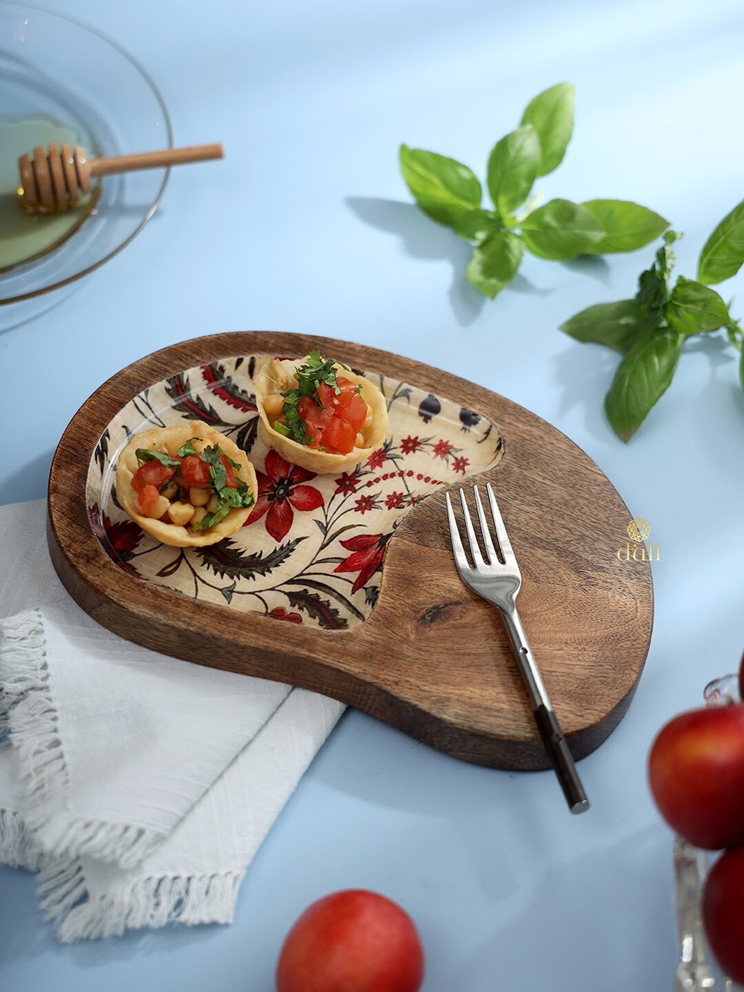 

DULI Brown & Red Printed Serving Trays