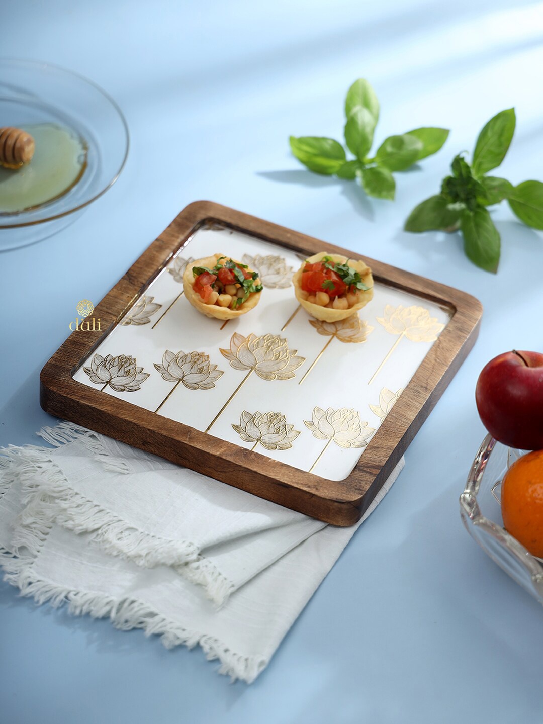 

DULI White & Beige Printed Serving Tray