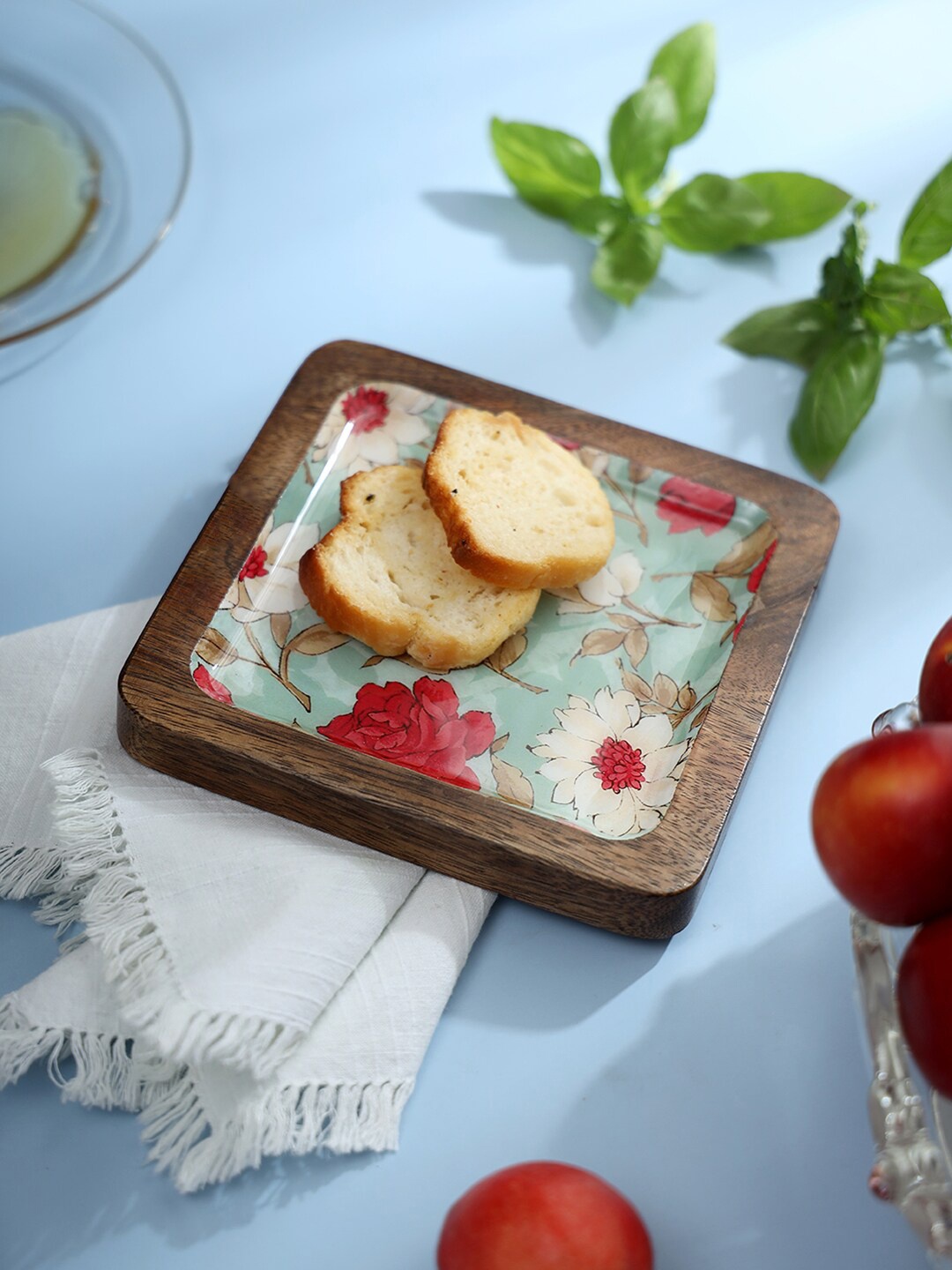 

DULI Brown & Blue Printed Serving Tray